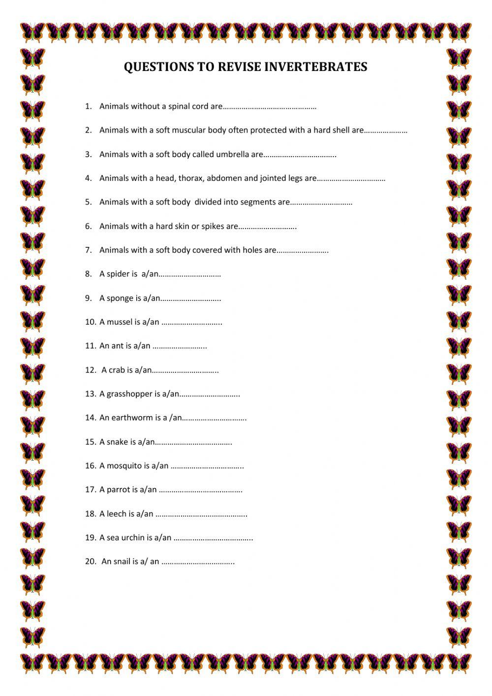 Invertebrate animals