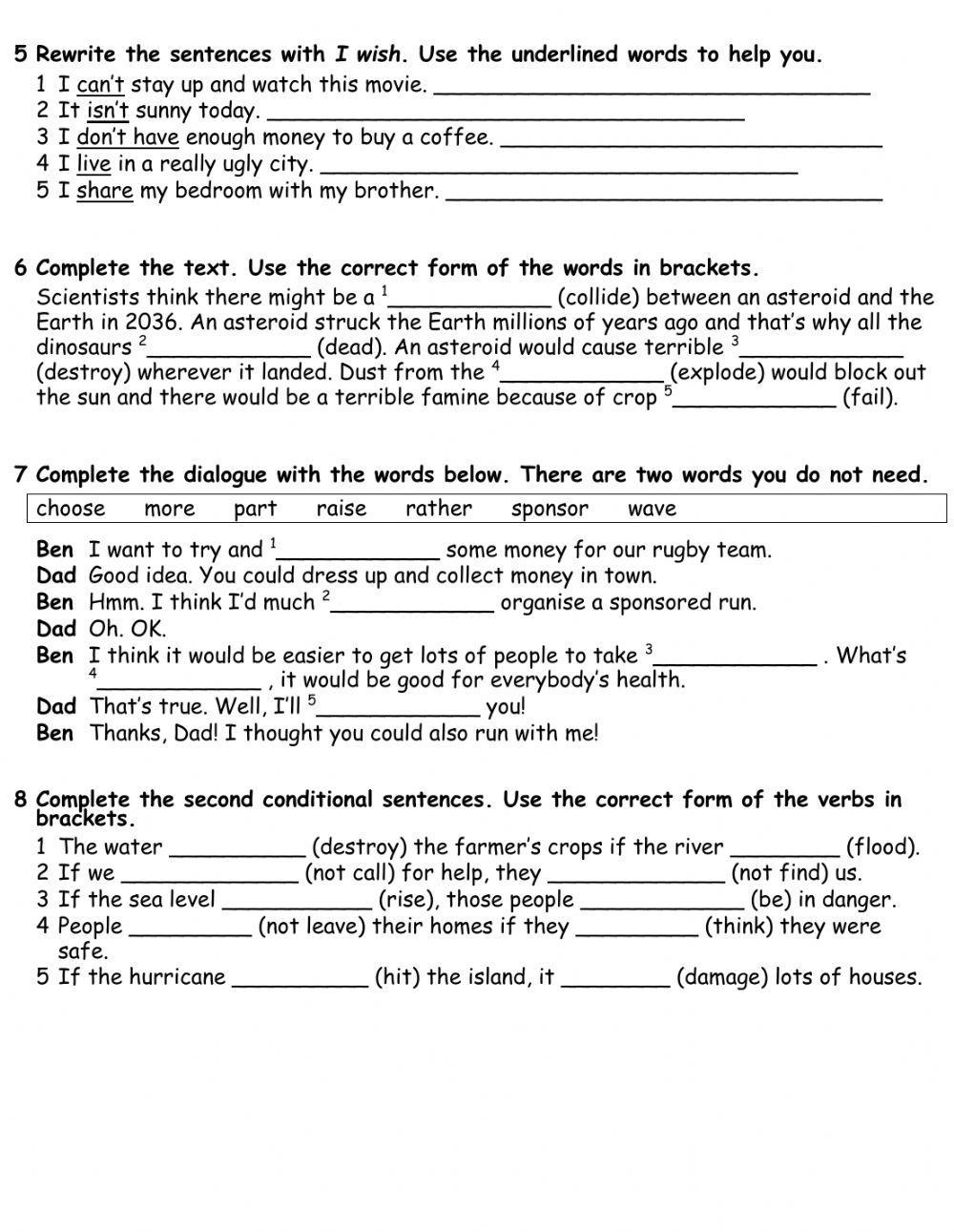 Second Conditional - I wish...