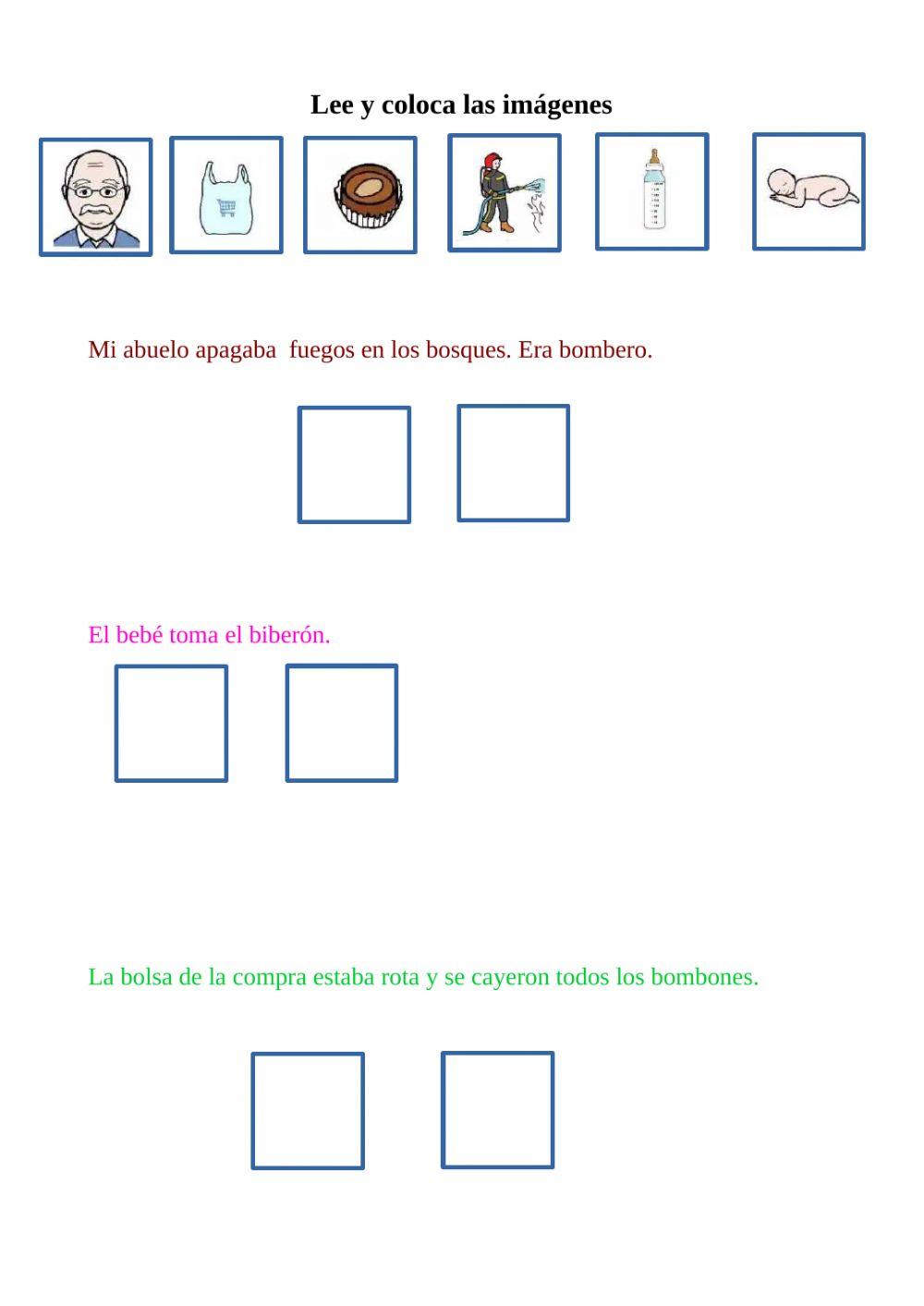 Lee y coloca las imágenes