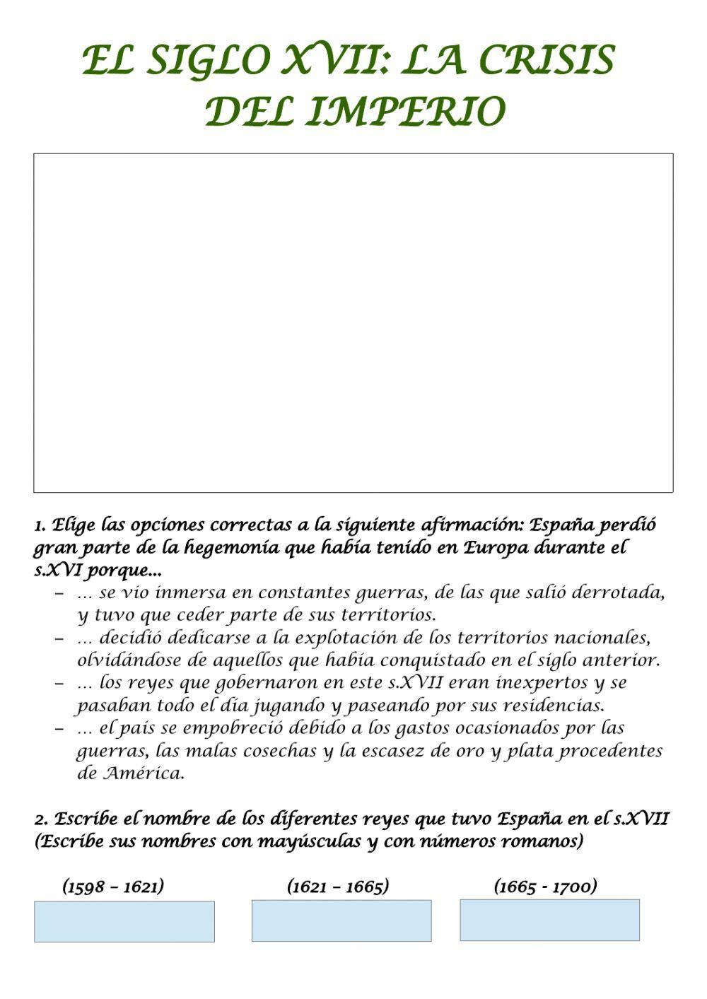 Siglo XVII: la crisis del imperio