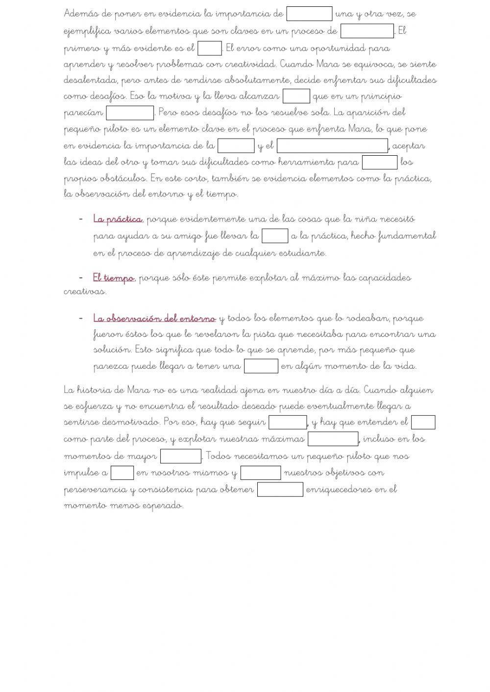 Cuesionario. Corto: Soar.