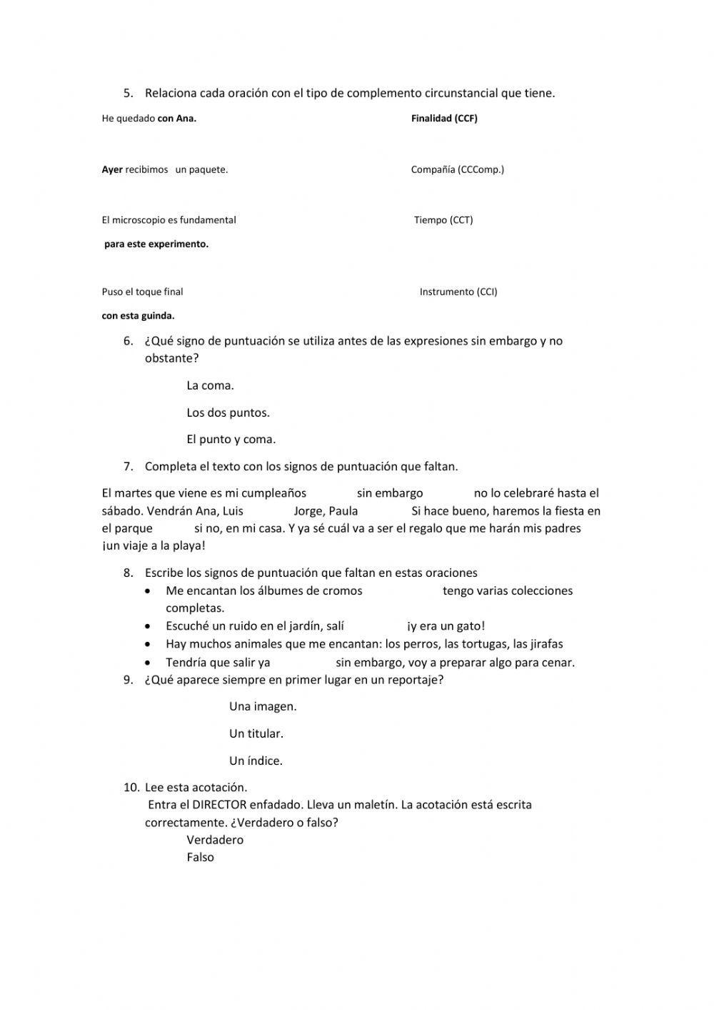 Evaluación tema11 lengua