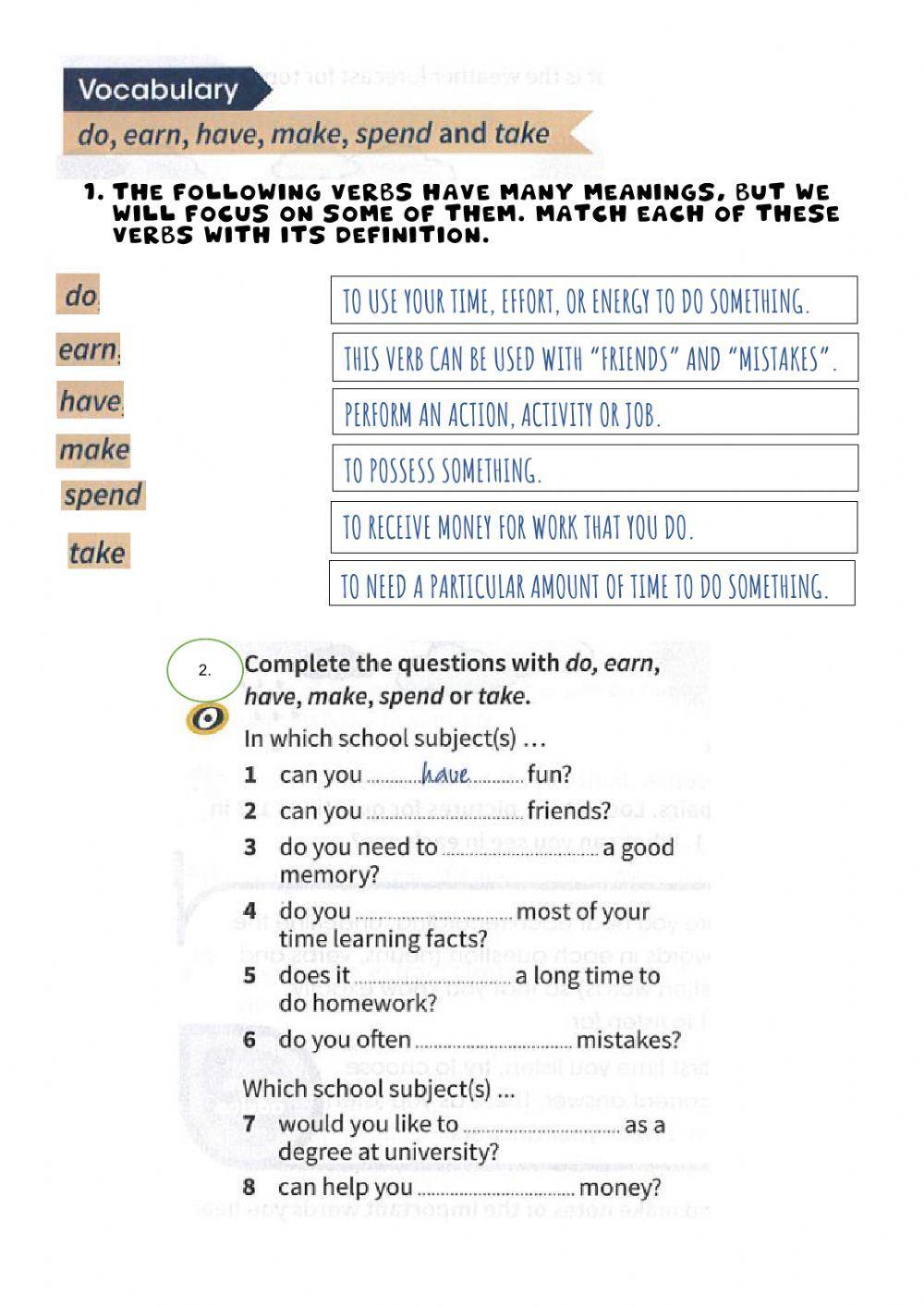 Vocabulary and Listening