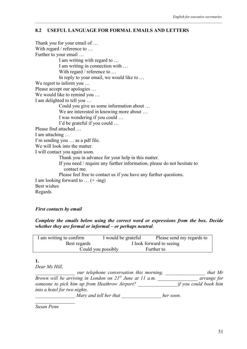 Writing formal emails