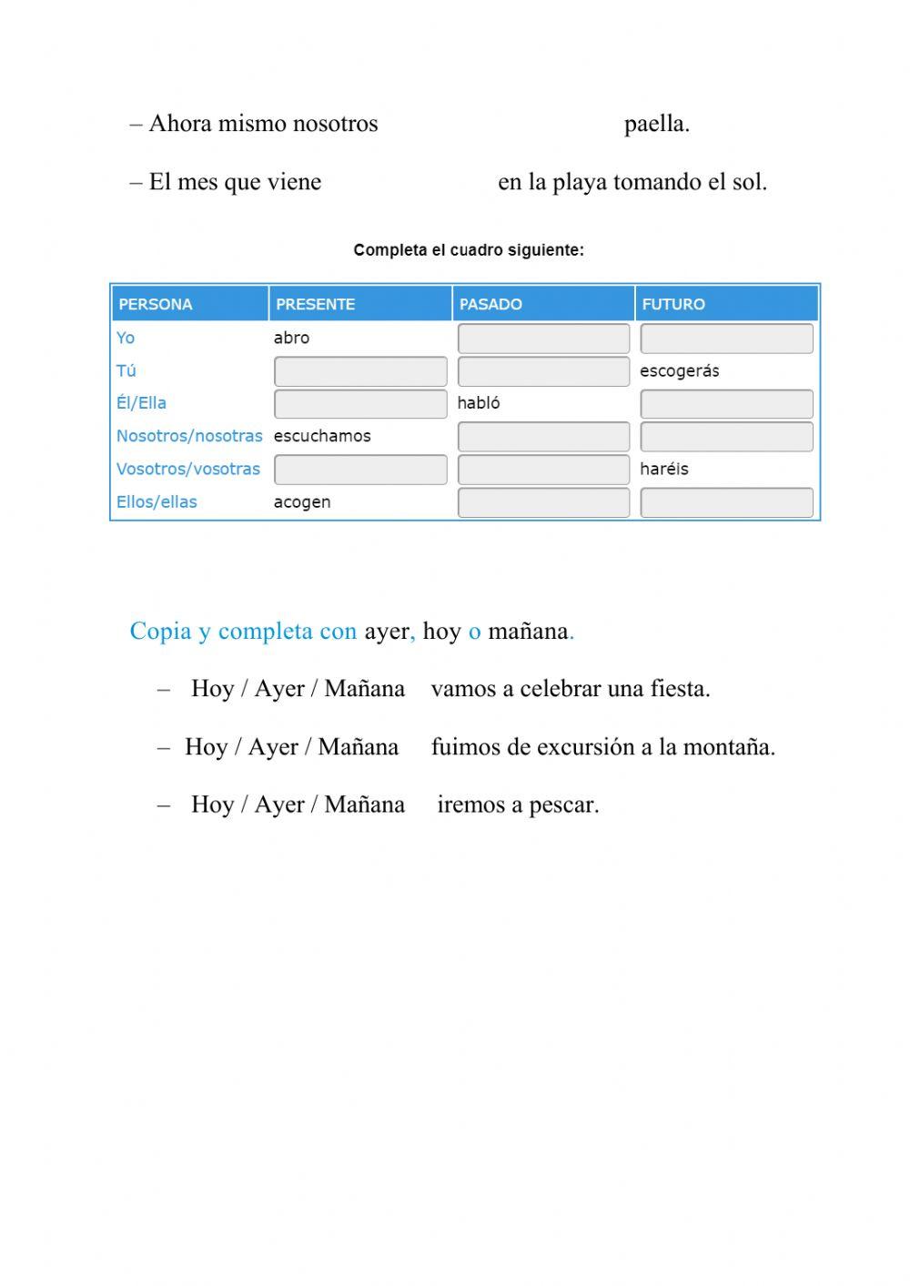Tirmpos verbales Tirmpos verbales