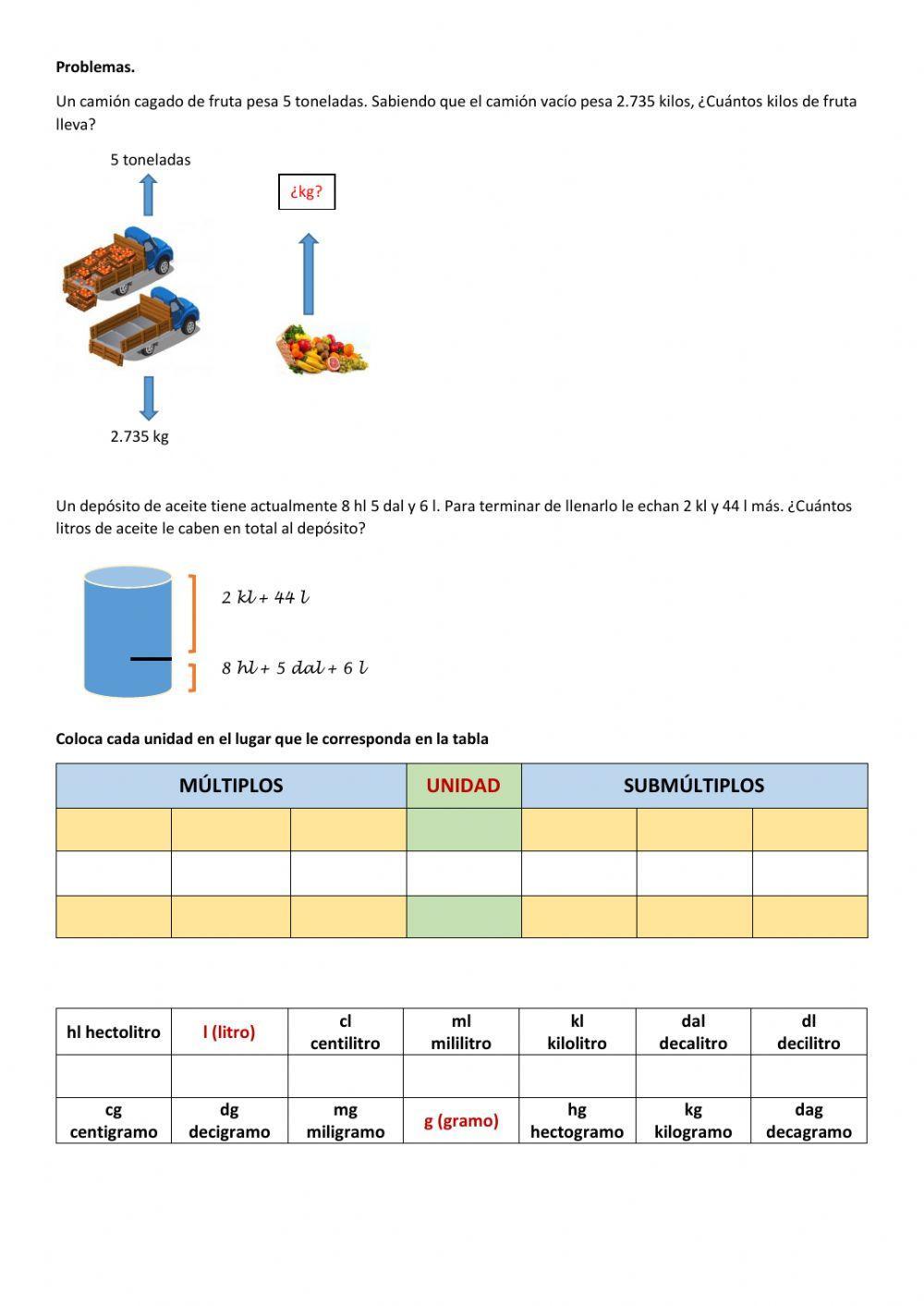Examen Tema 11. Capacidad y Masa.
