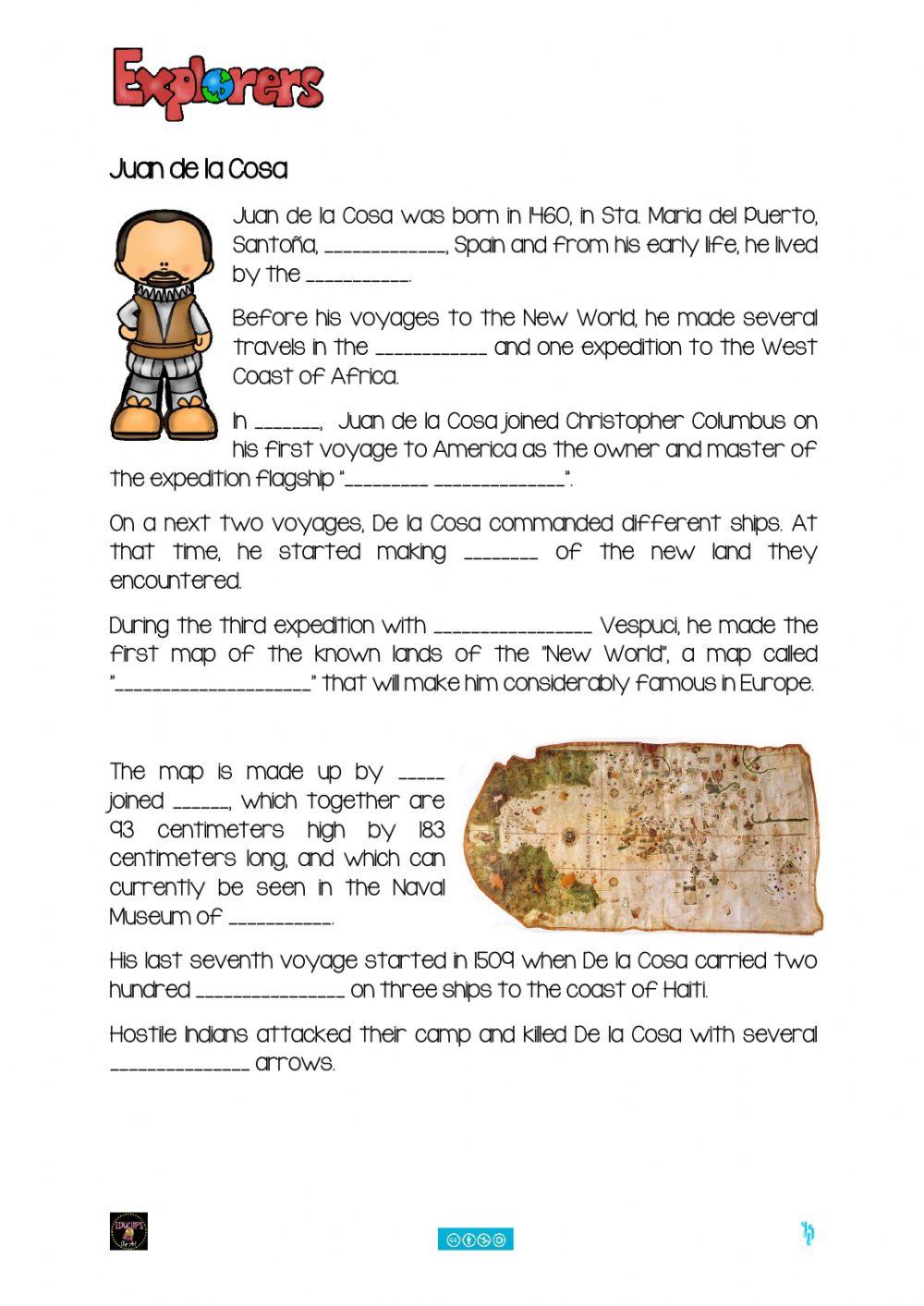 Explorers-DelaCosa worksheet | Live Worksheets