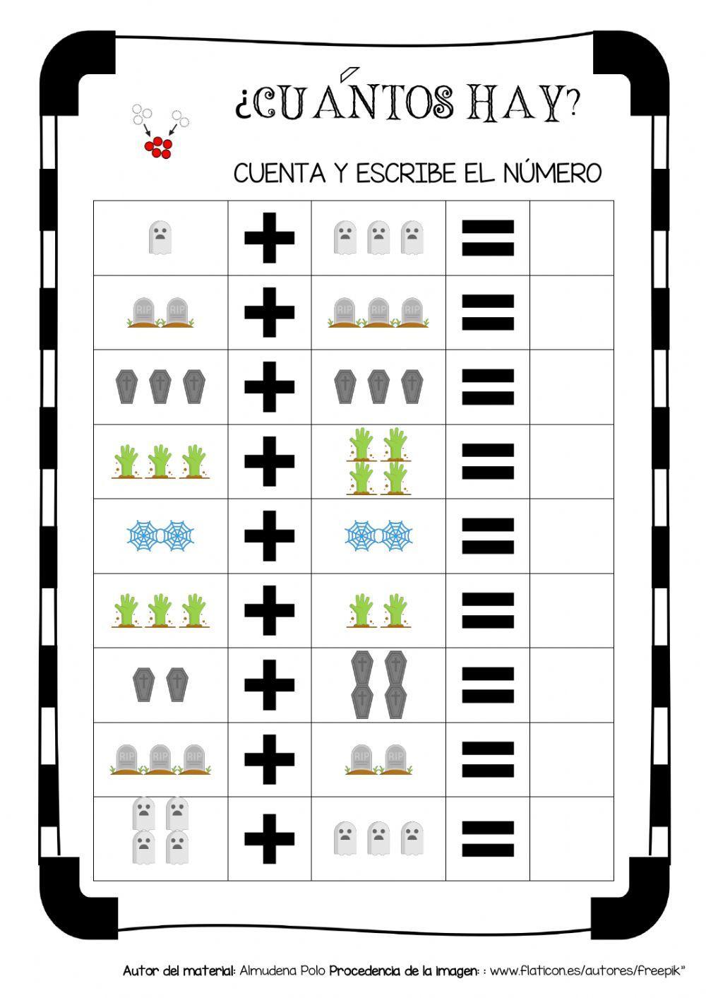 Sumas con apoyo visual hasta 7