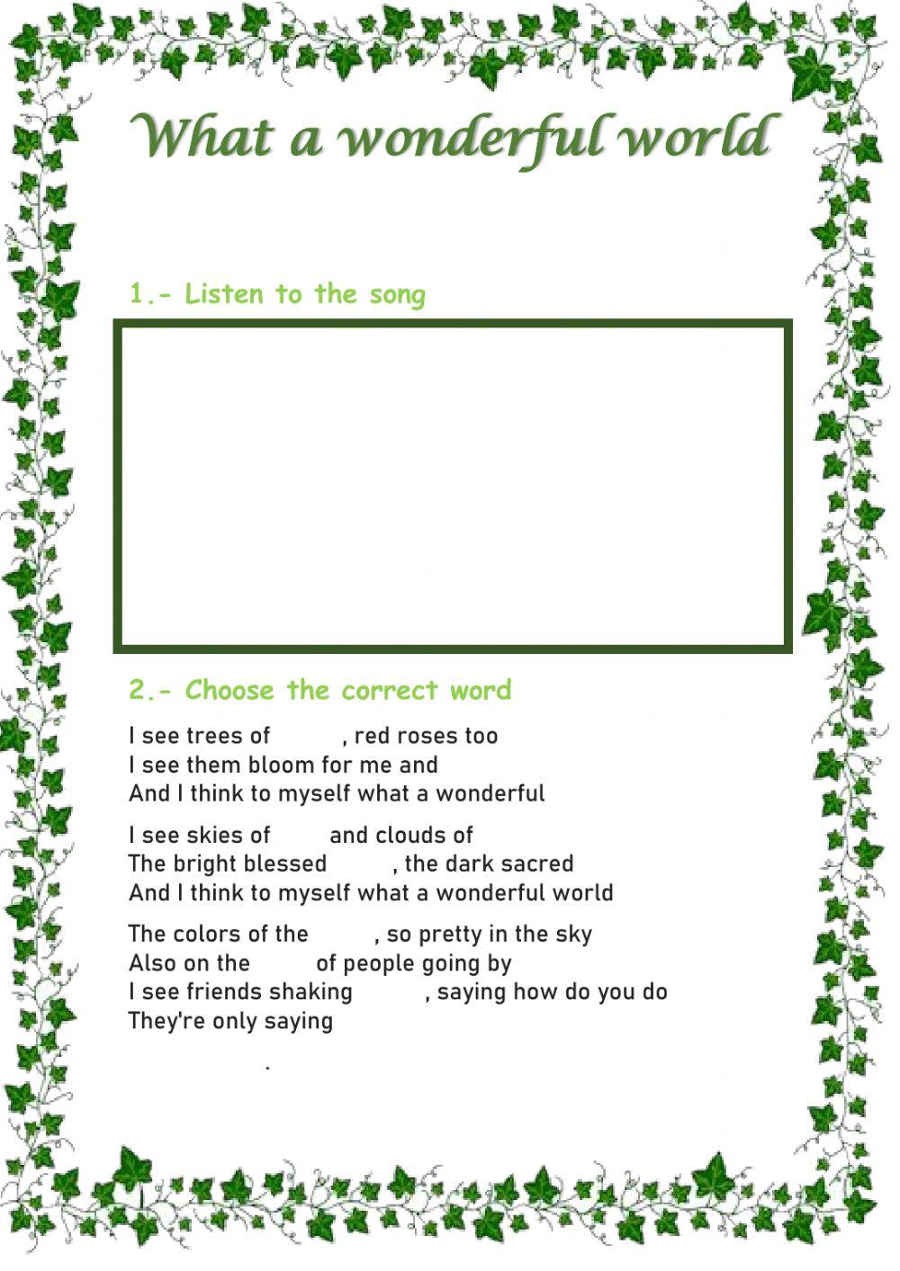 What a wonderful world