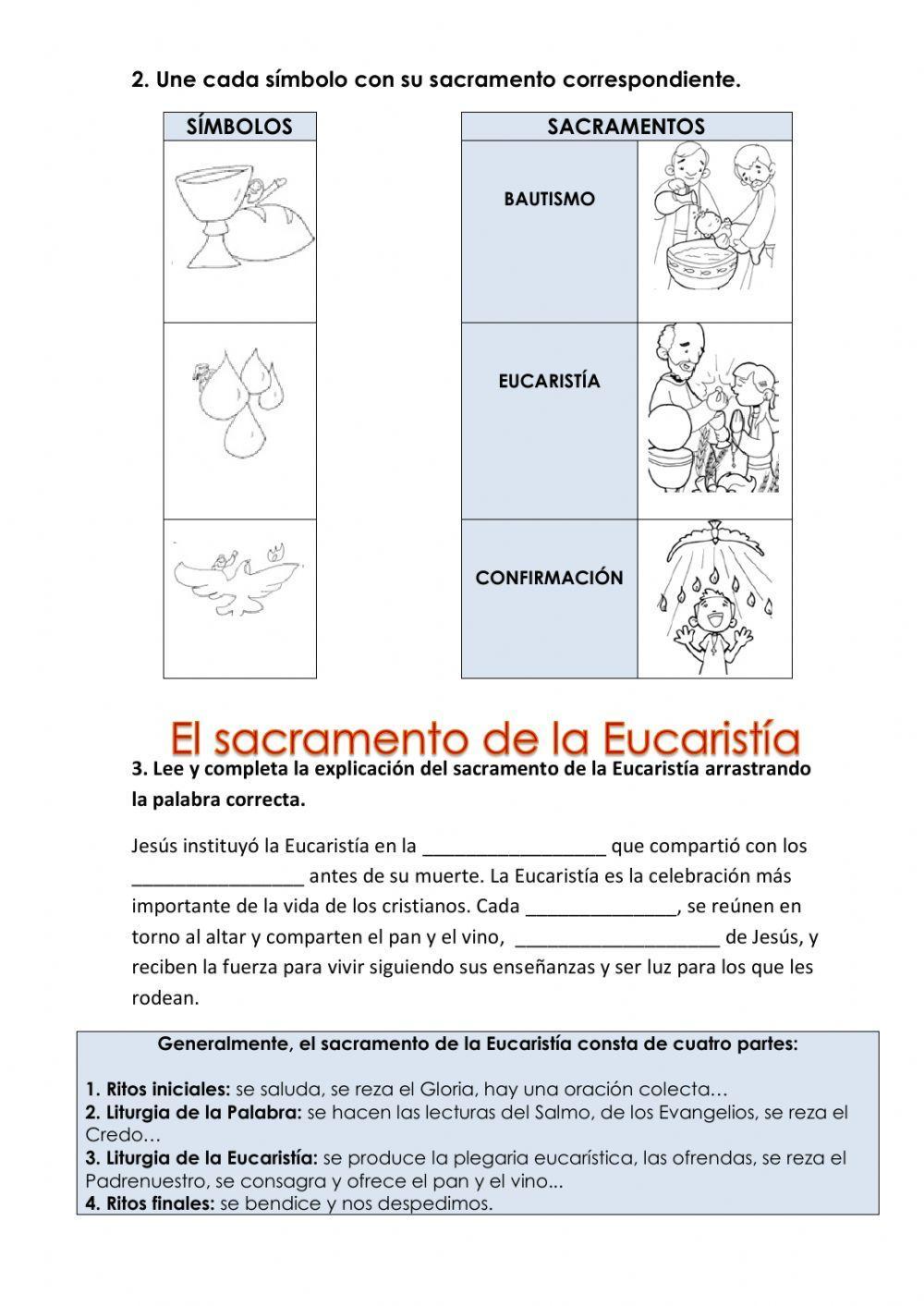 Los sacramentos + Eucaristía