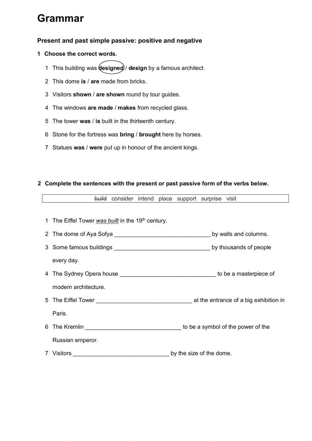 Passive voice: Present and Past