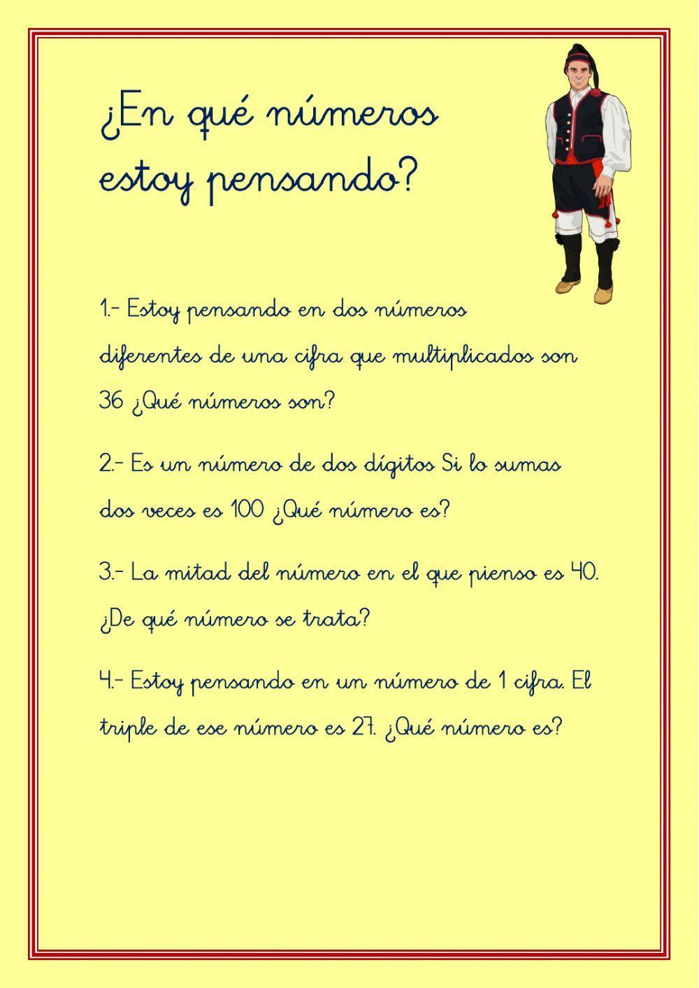 ¿En qué números estoy pensando?