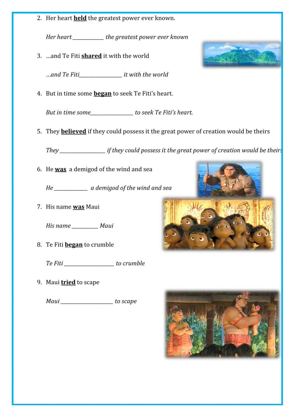 UNIT 6 - Grammar - Vaiana and the Past Simple