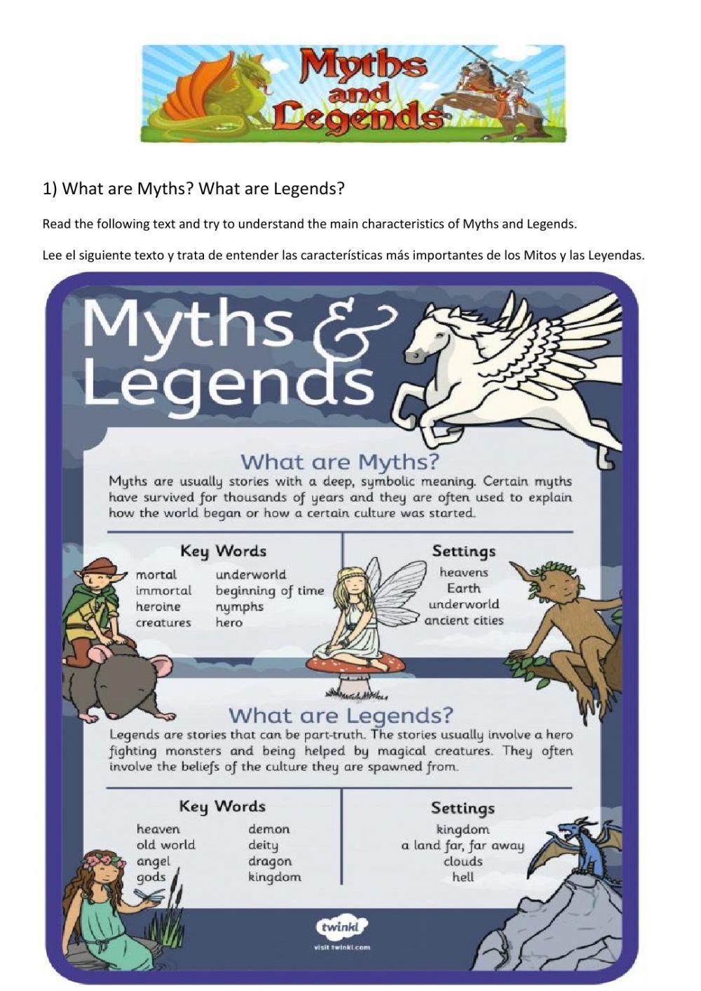 Myths and legends On the Pulse Starter page 98-99