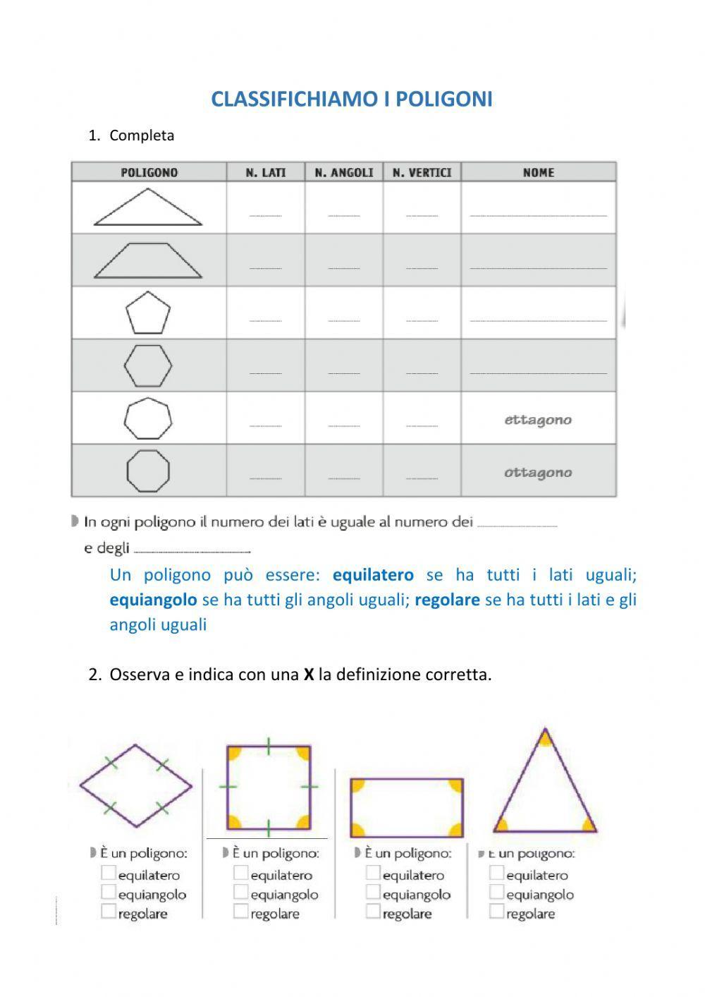 Classifichiamo i poligoni