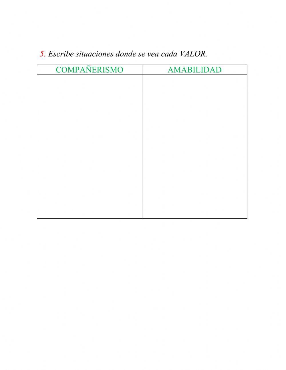 Valores de 3º.COMPAÑERISMO