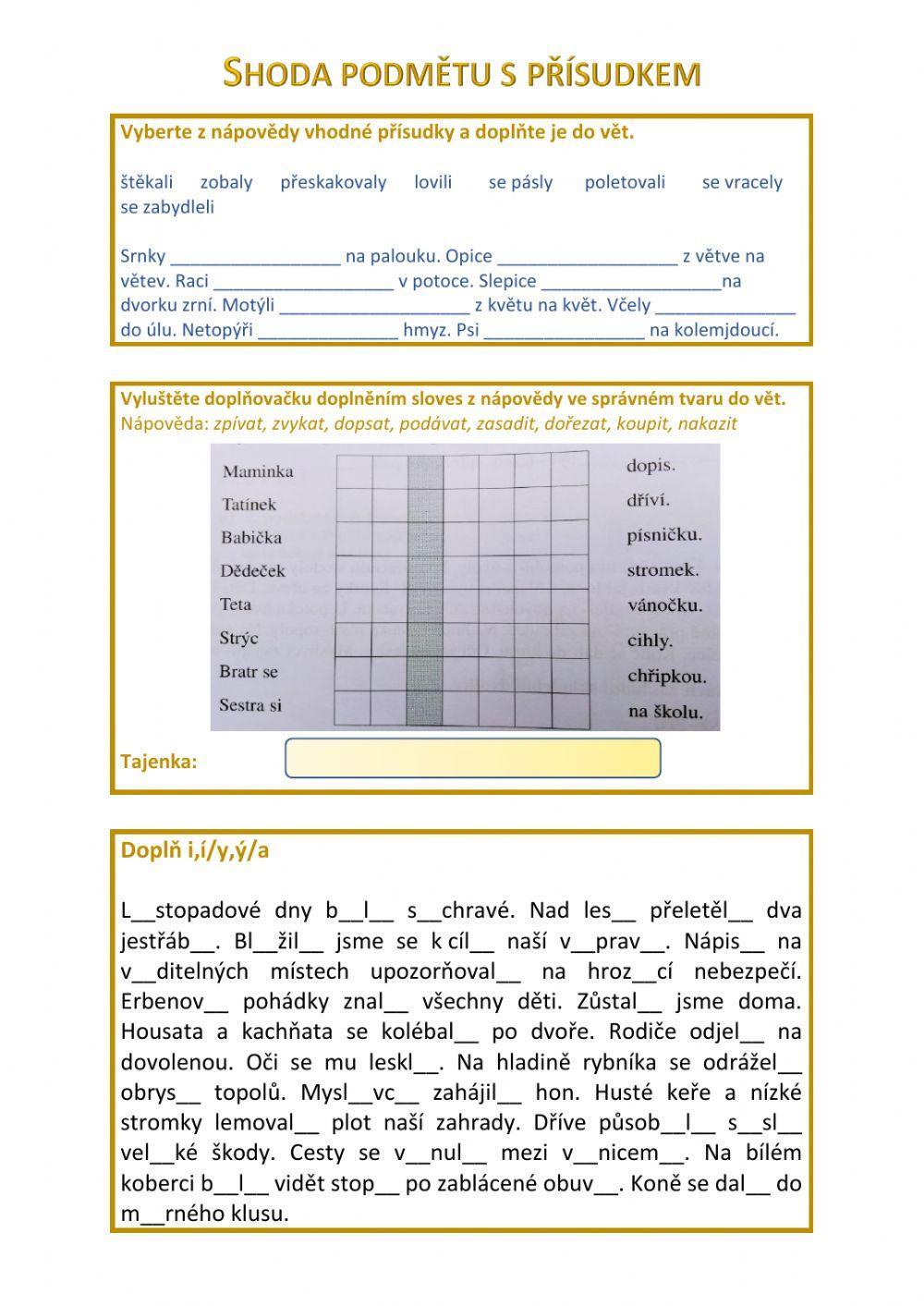 Shoda podmětu s přísudkem