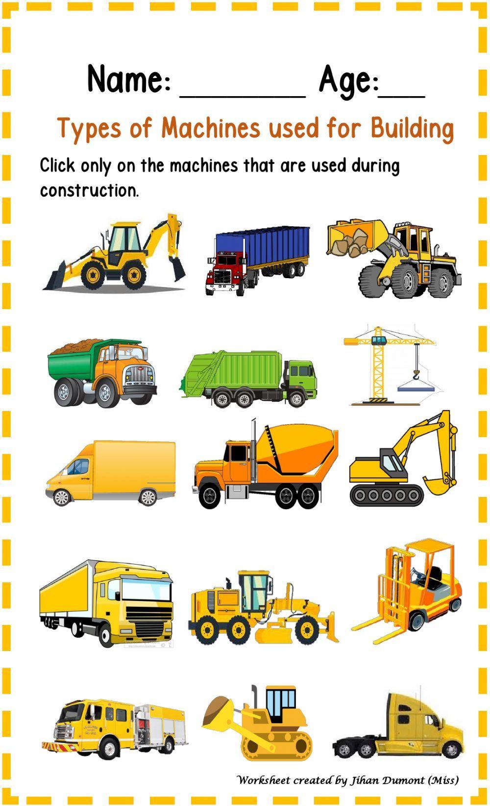 Types of Machines used for Building