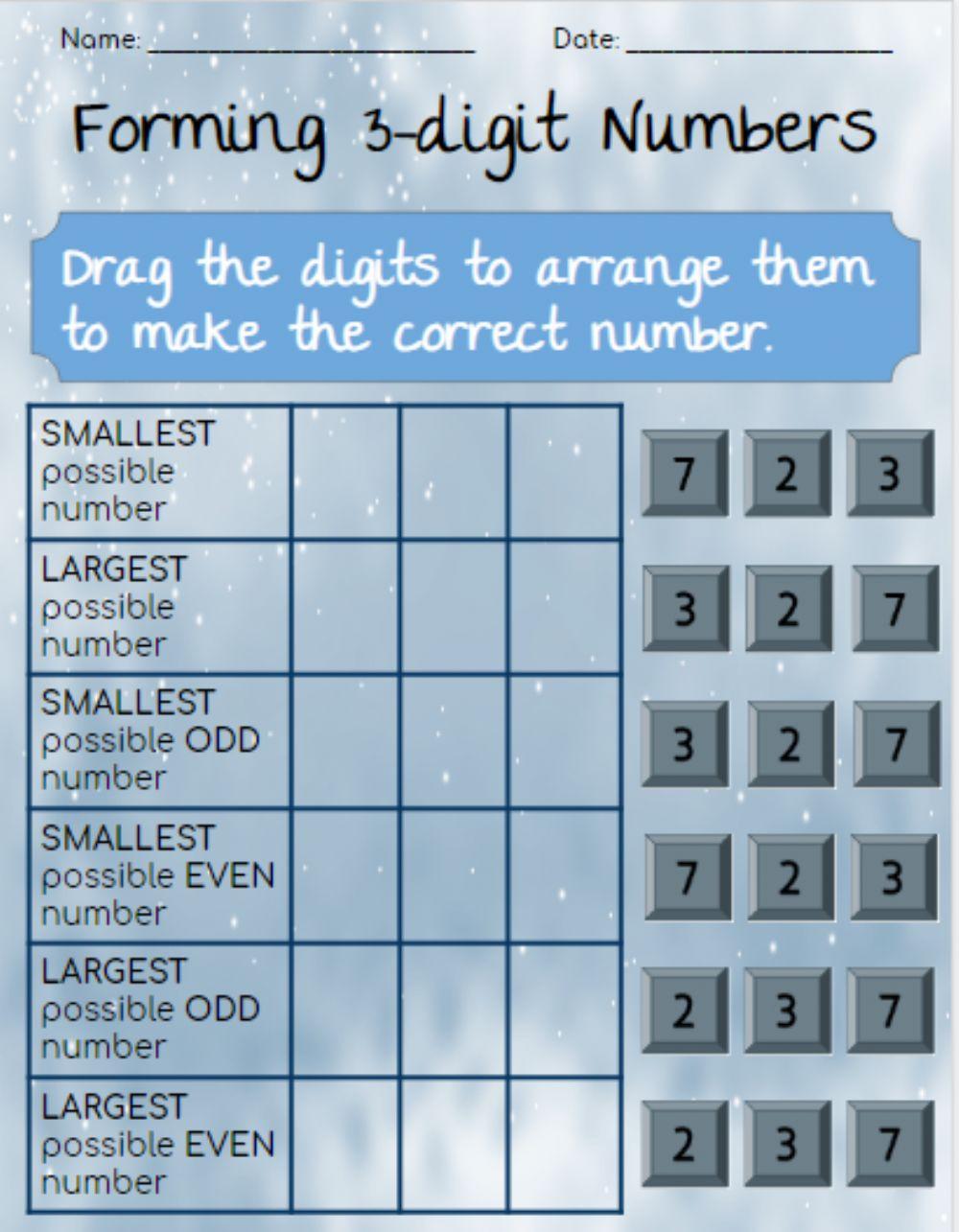 Form 3-digit Numbers