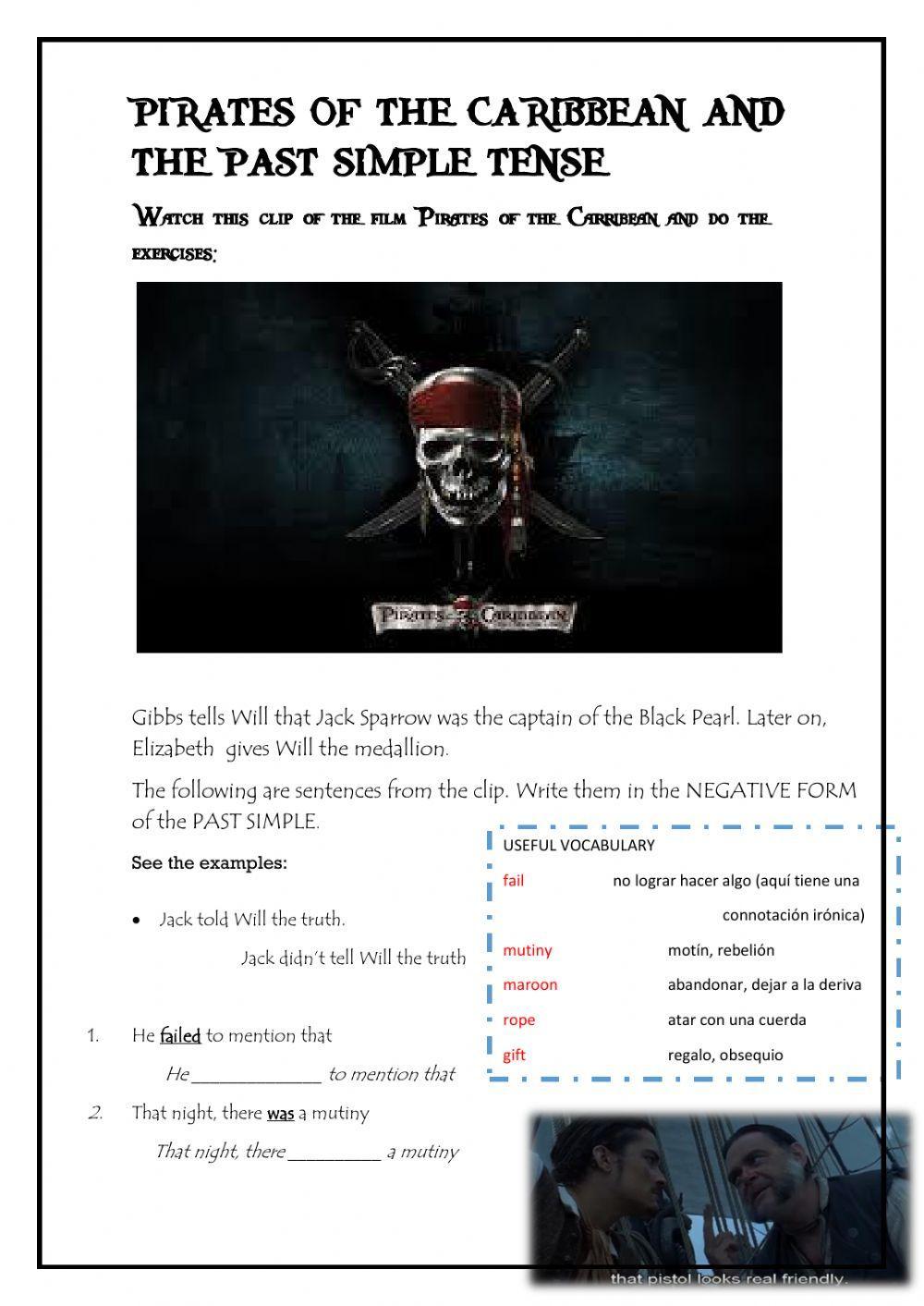 UNIT 6 - GRAMMAR - Pirates of the Caribbean and the Past Simple Tense