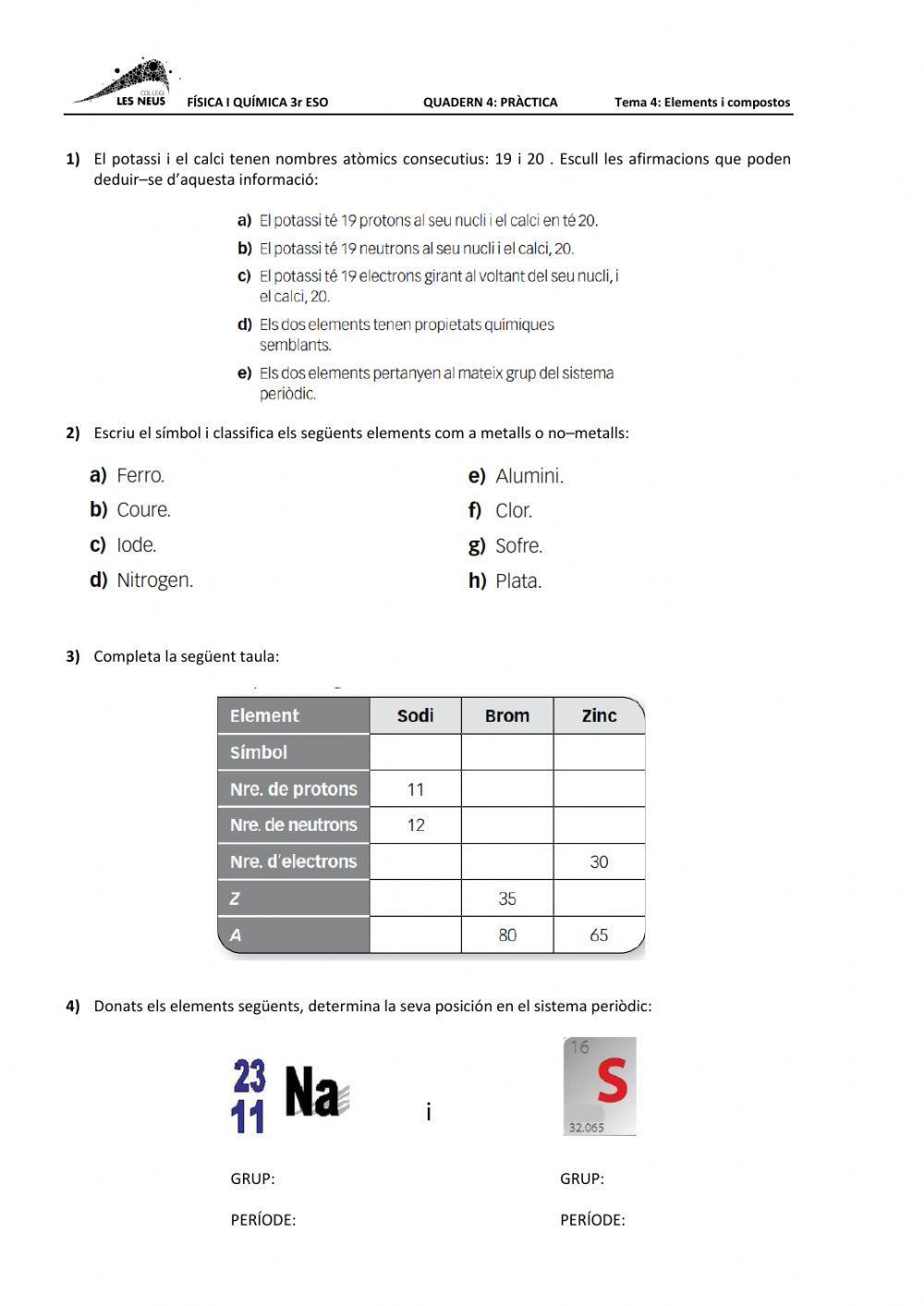 Activitats Elements i compostos
