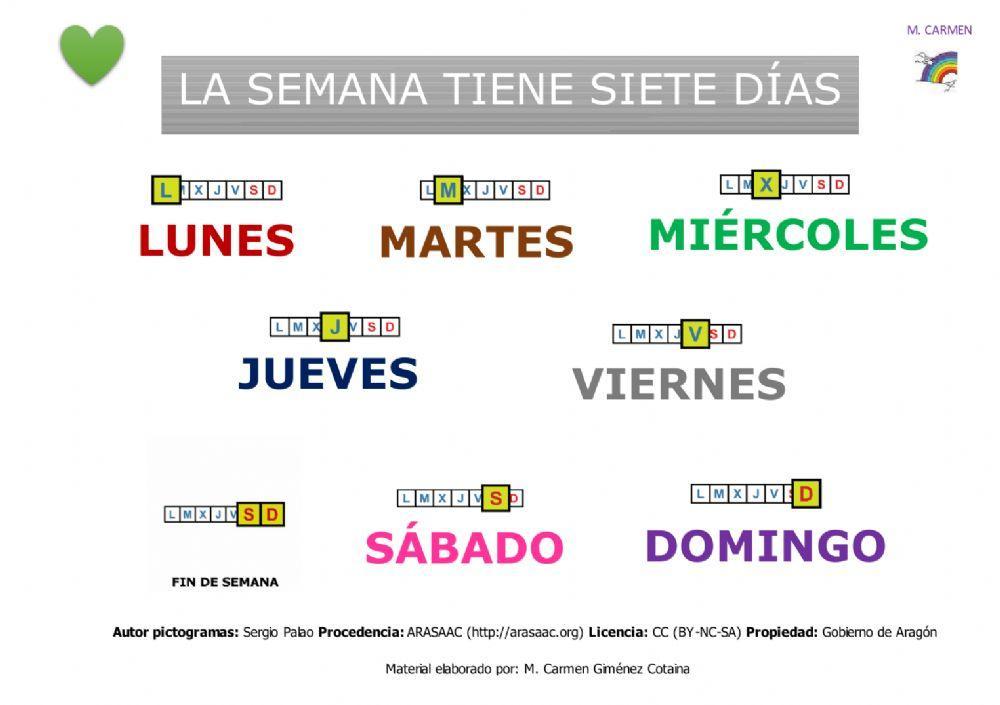 Los días de la semana