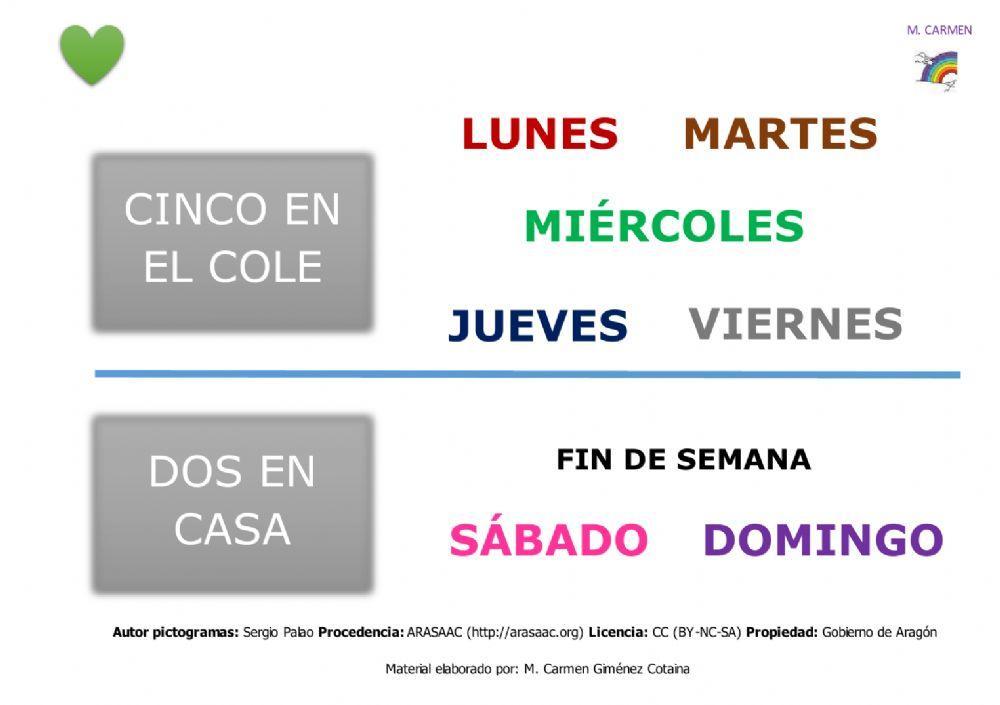 Los días de la semana