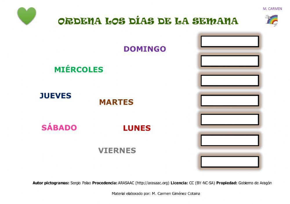 Los días de la semana