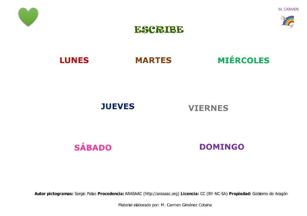 Los días de la semana