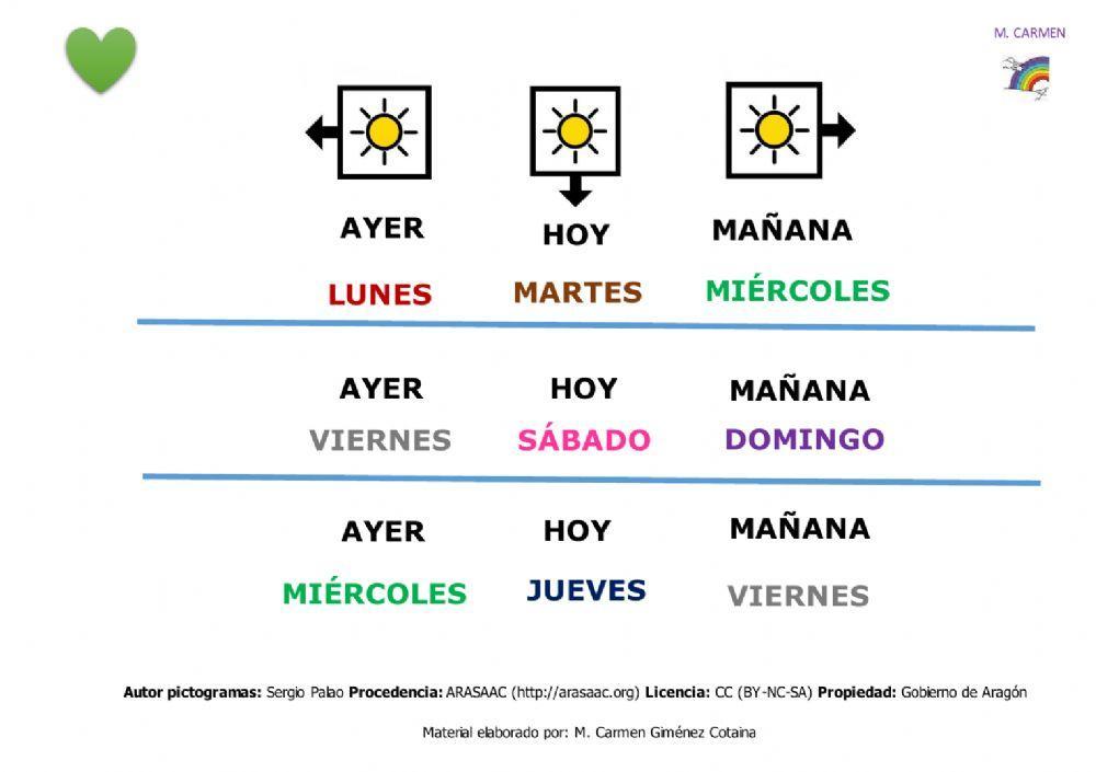 Los días de la semana