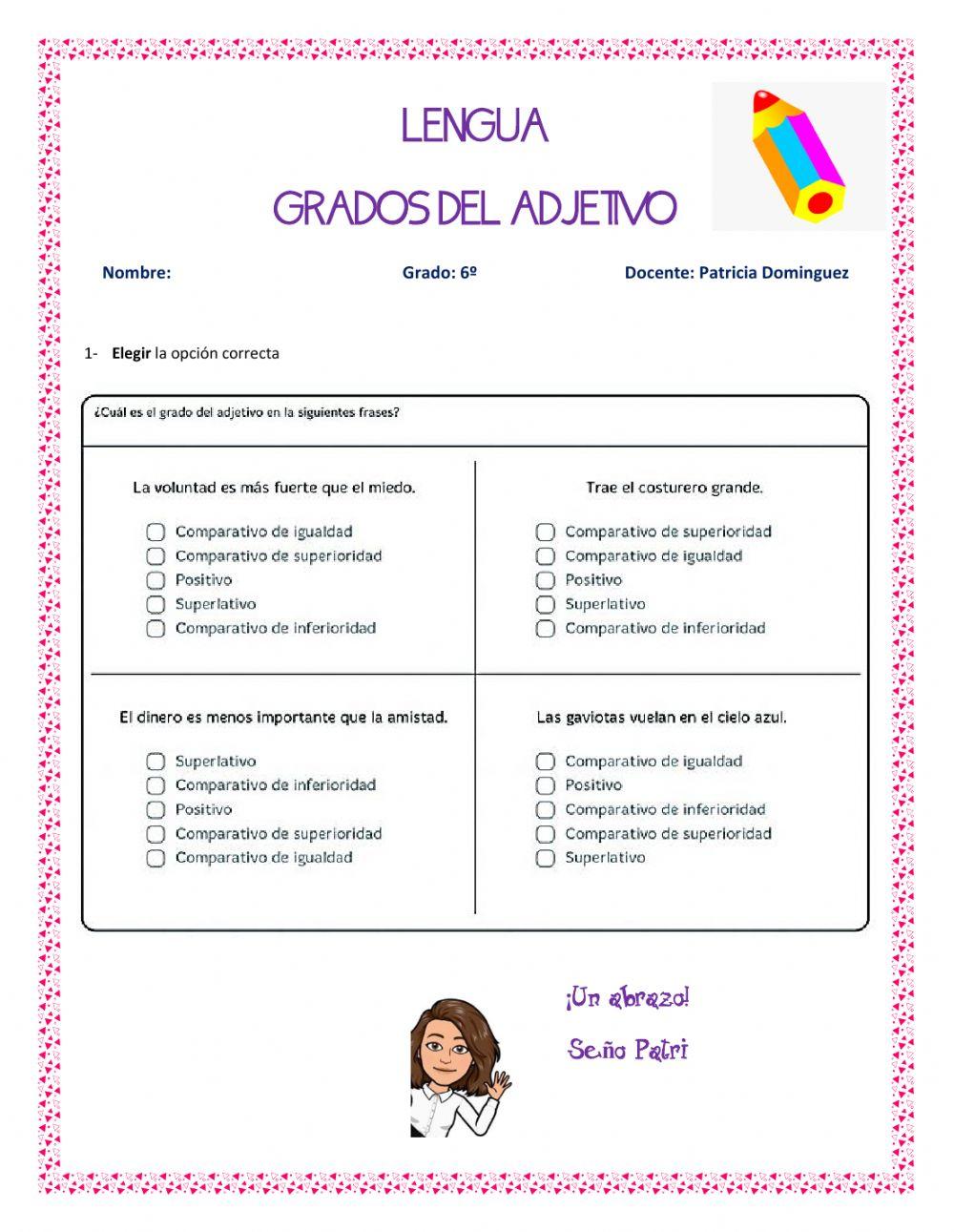 Grados del adjetivo