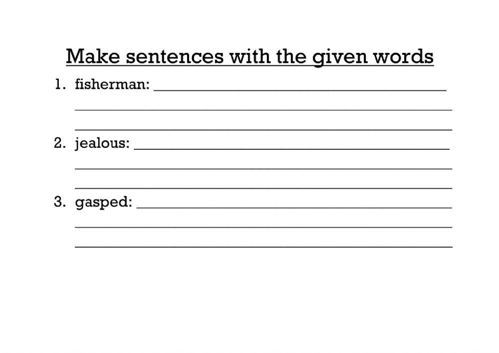 Simple make sentences worksheet | Live Worksheets