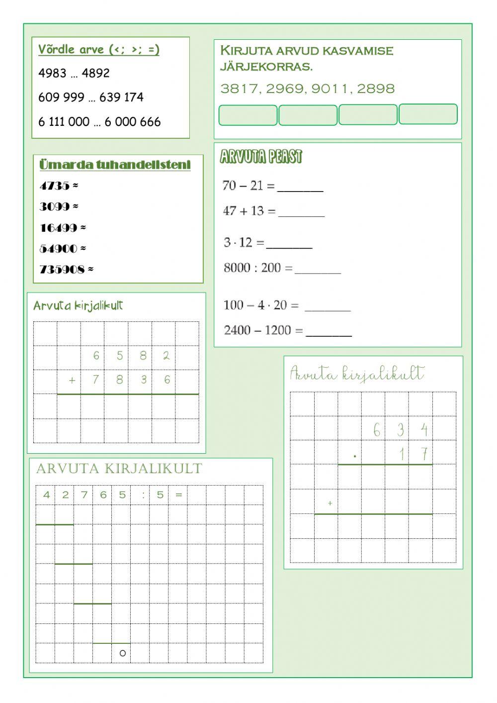 Kordamine 5. klassile