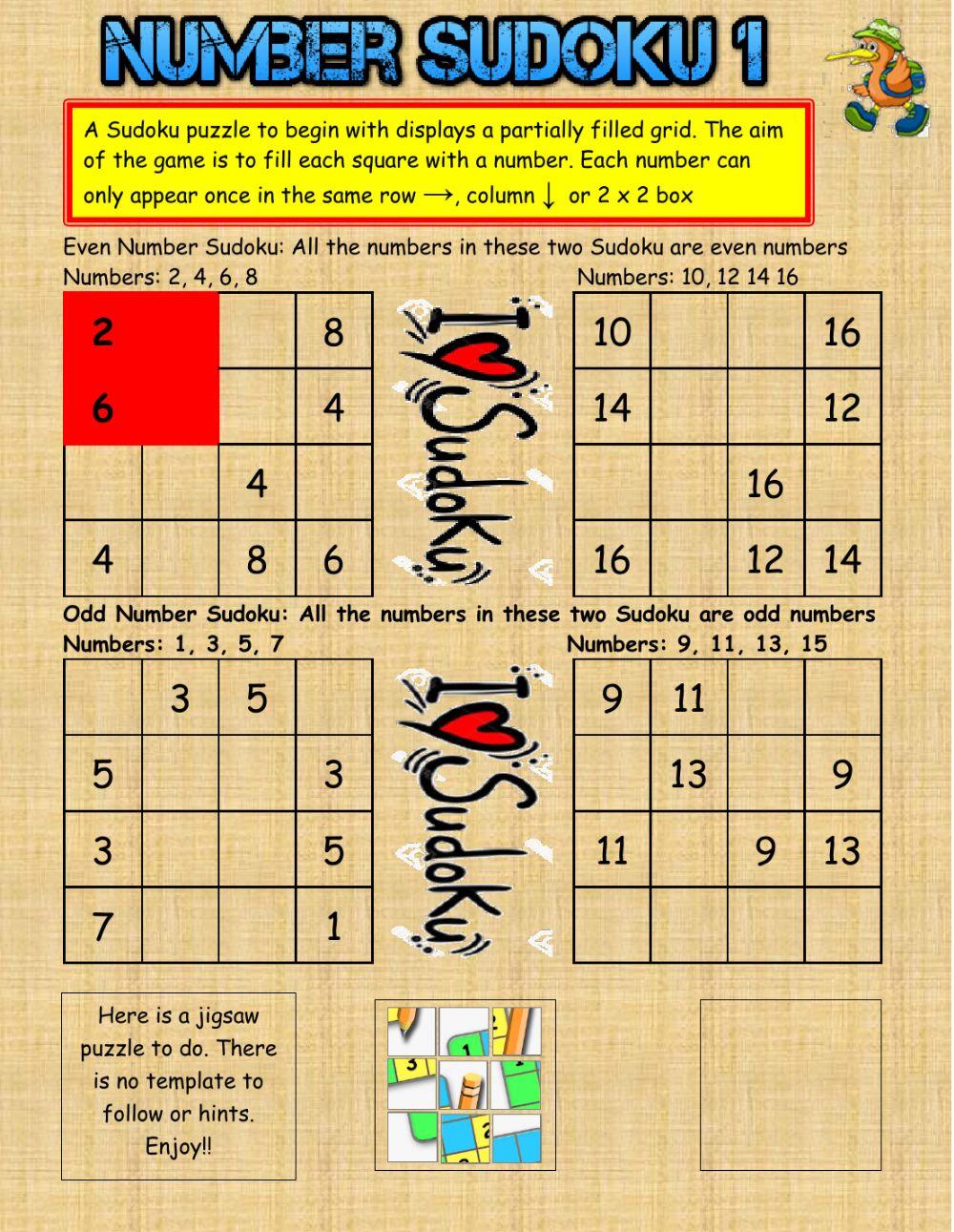 Number Sudoku 1