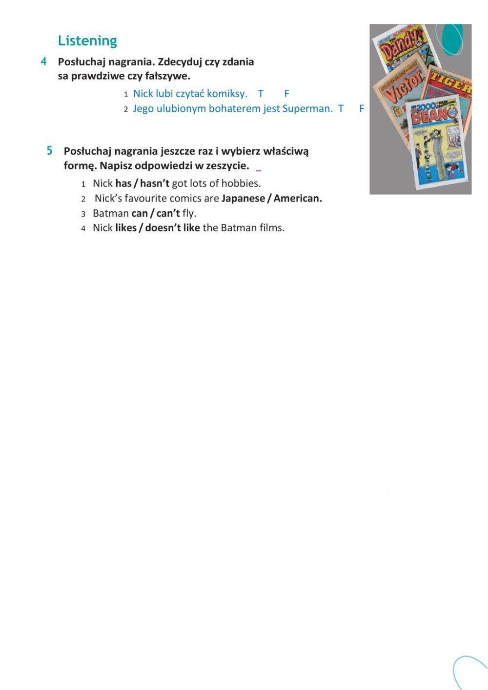 Team Up Plus Klasa 5 Pdf Team up plus 4 unit 7 skills worksheet | Live Worksheets