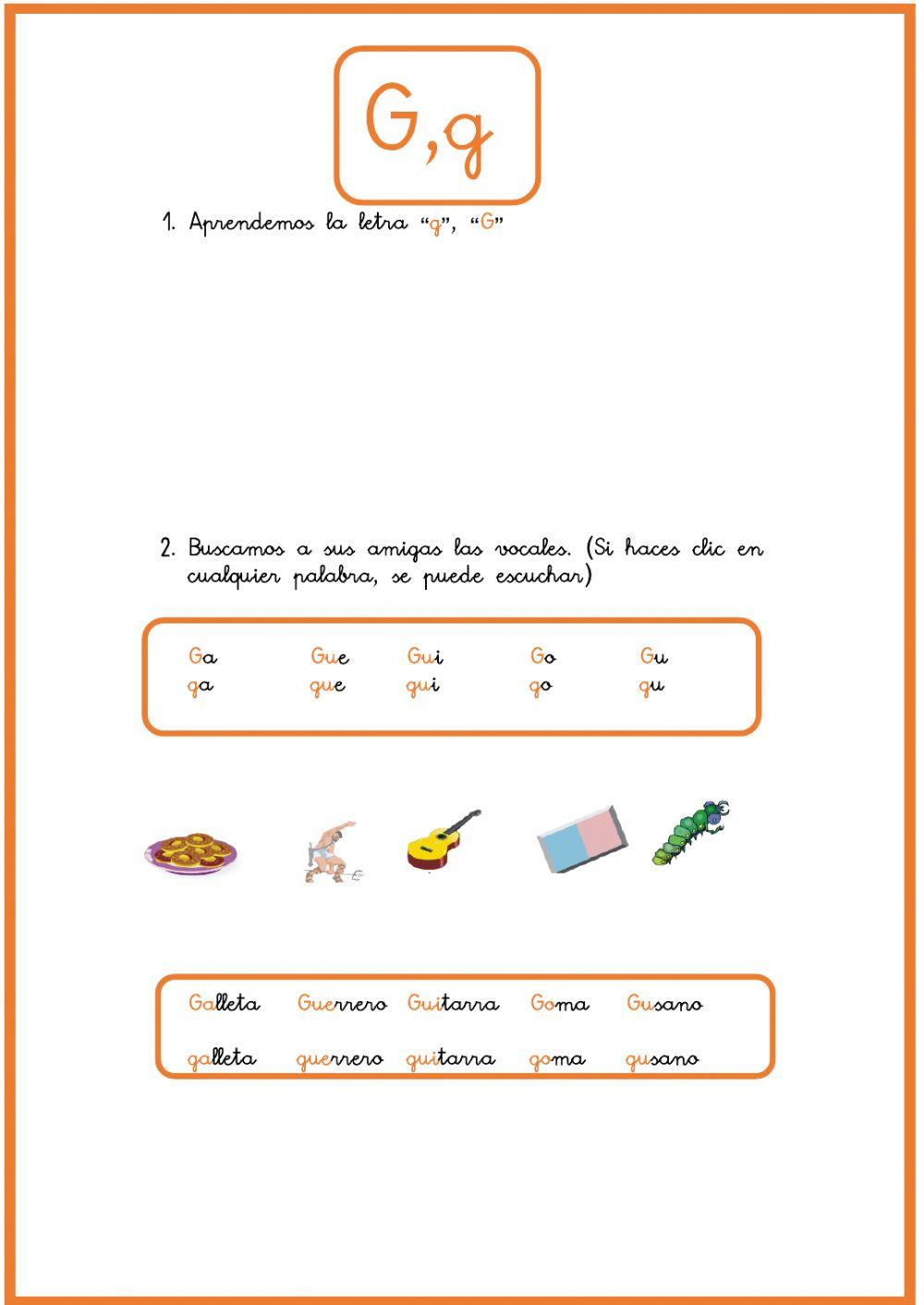 Letra g Letra g