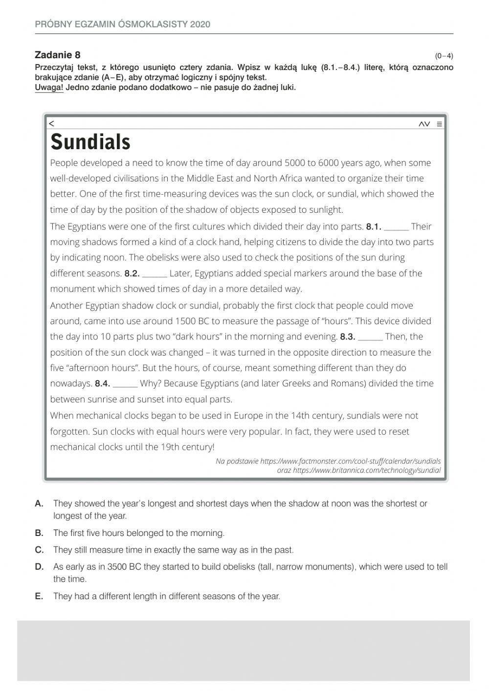 8th grade exam sheet FULL VERSION 1