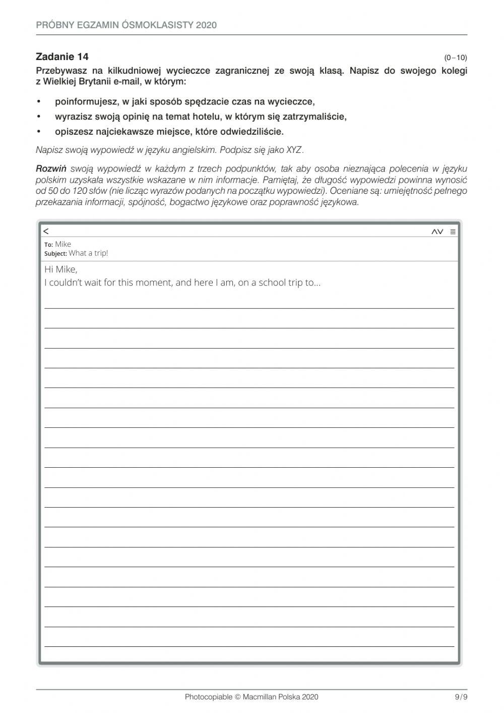 8th grade exam sheet FULL VERSION 1