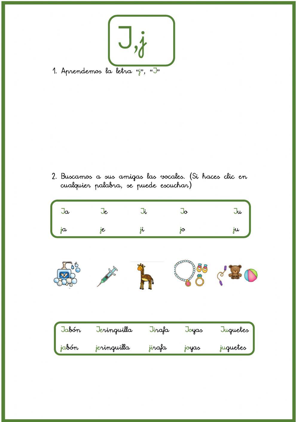 Letra j Letra j