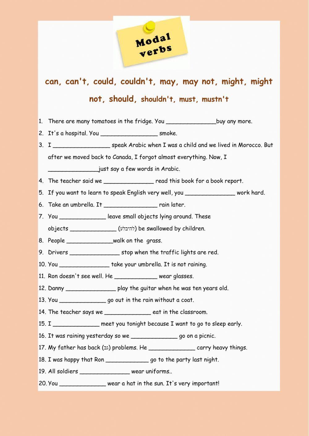 Modals exercises. Modal verb can exercises. Test modal verbs 9 класс. Activities about modal verbs with answers. Modal verbs сборник упражнений.