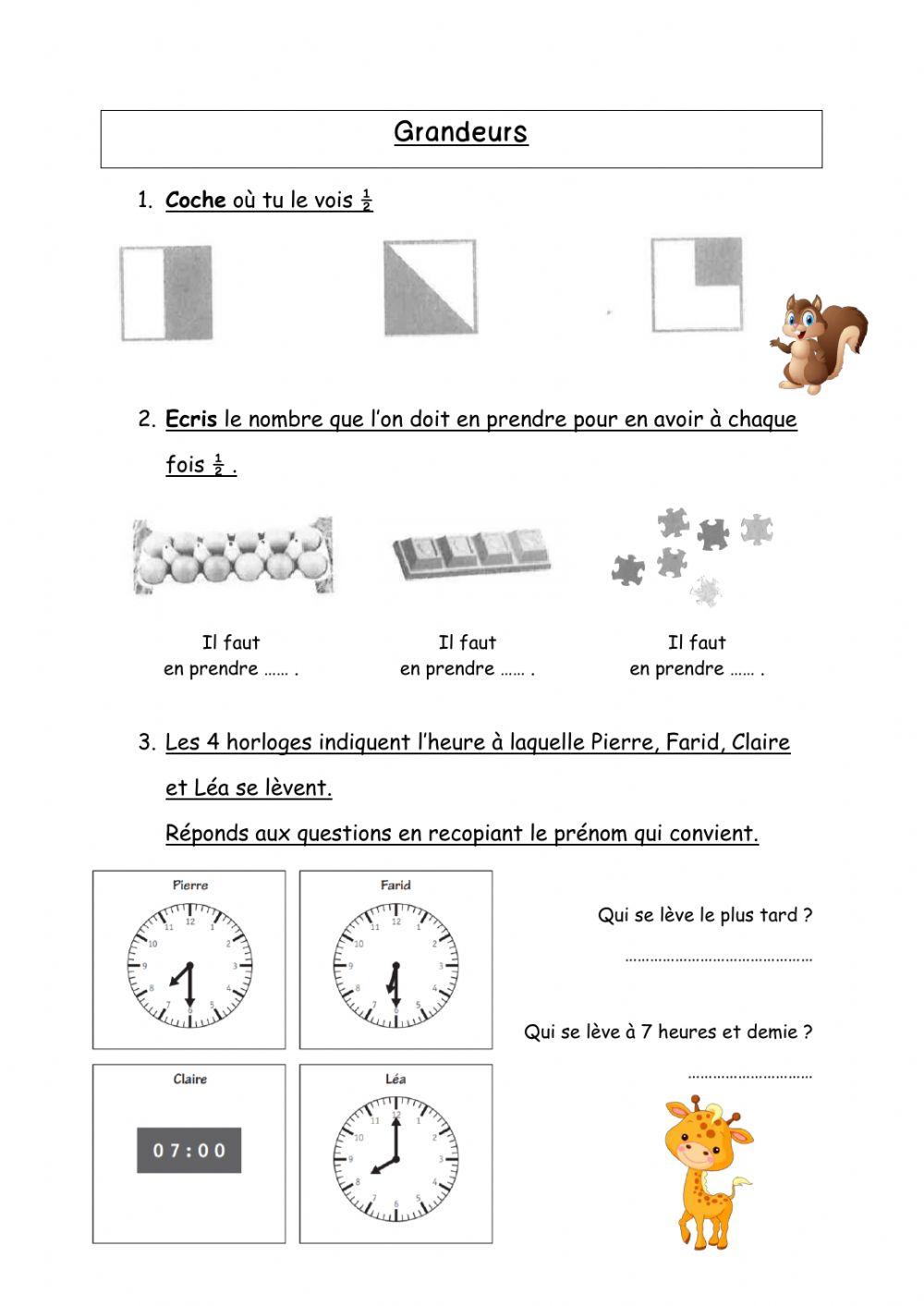 Révisions grandeurs