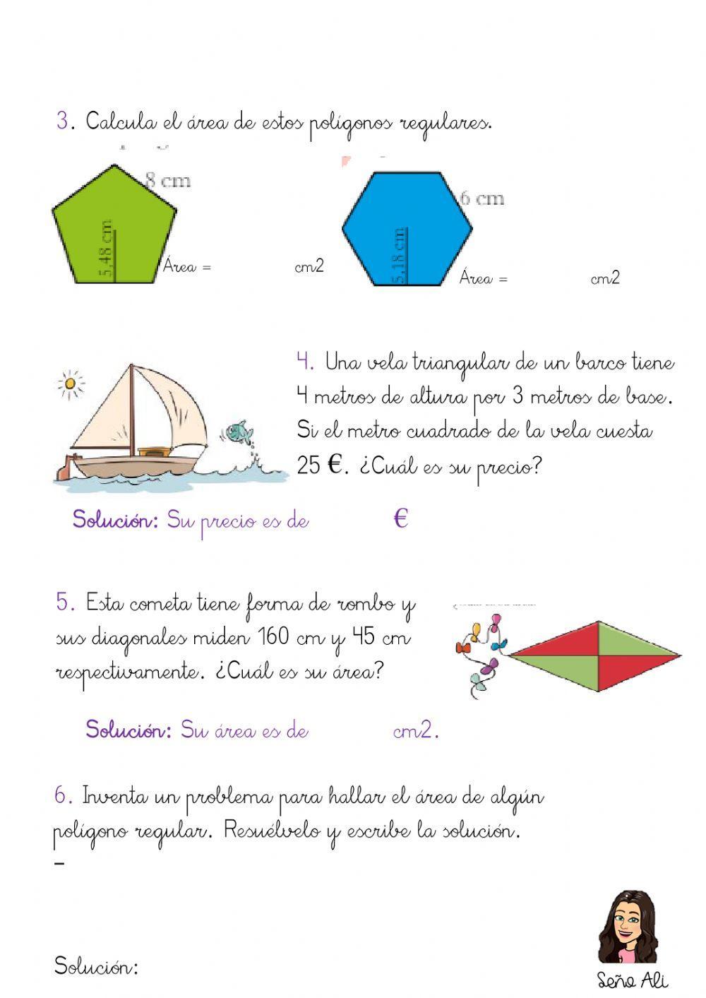 Repaso de las áreas de figuras planas.