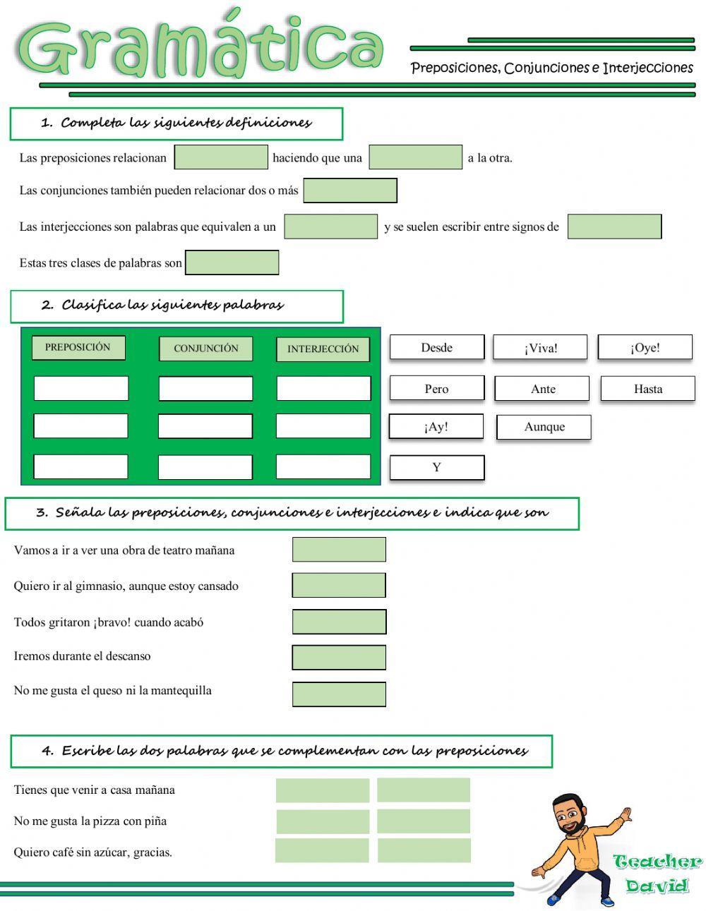 U7.Gram: Preposiciones, conjunciones, interjecciones