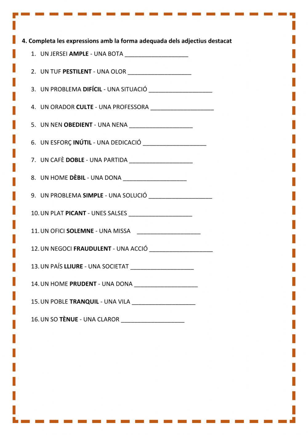 Les classes d’adjectiu