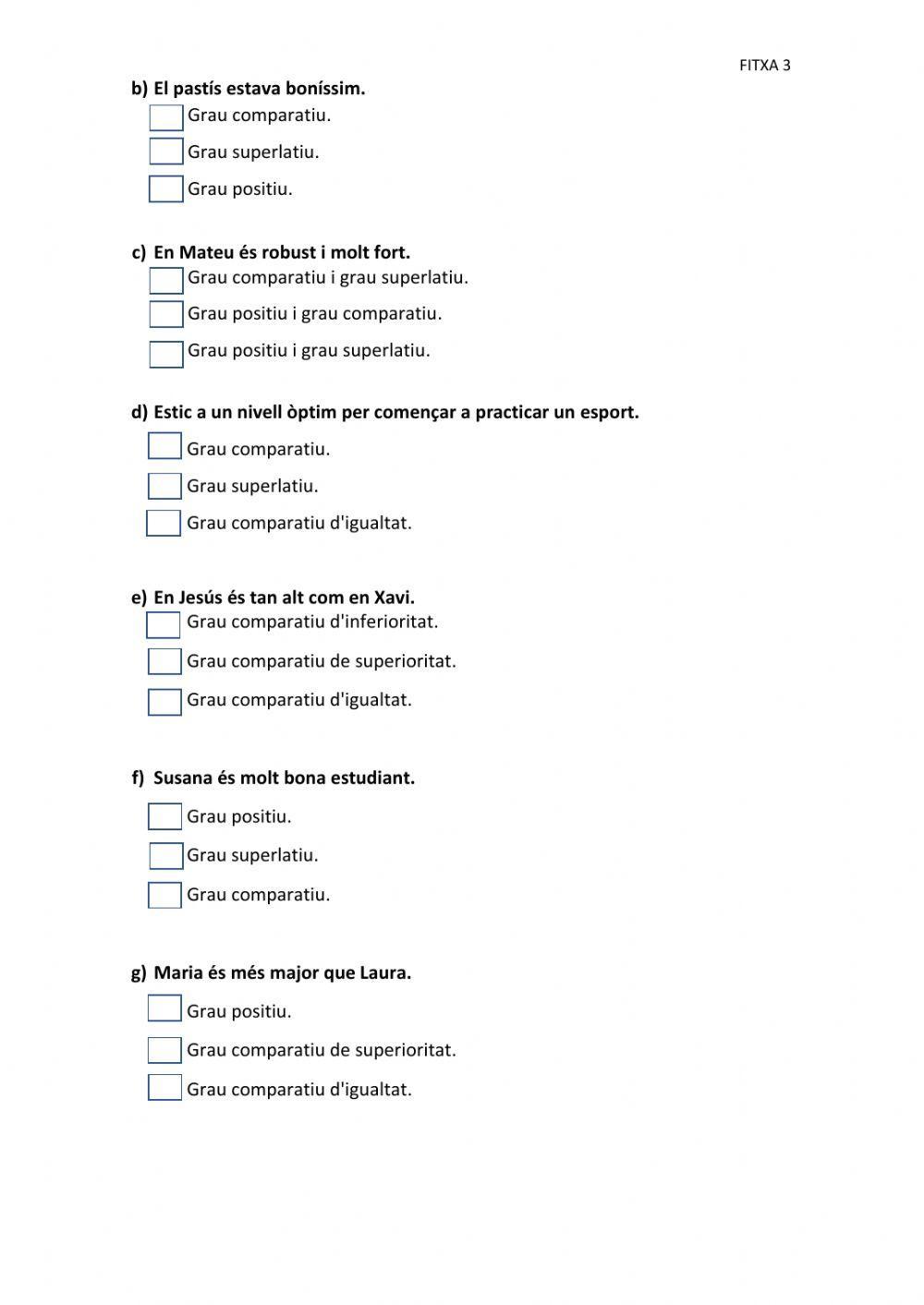 Els graus de l’adjectiu