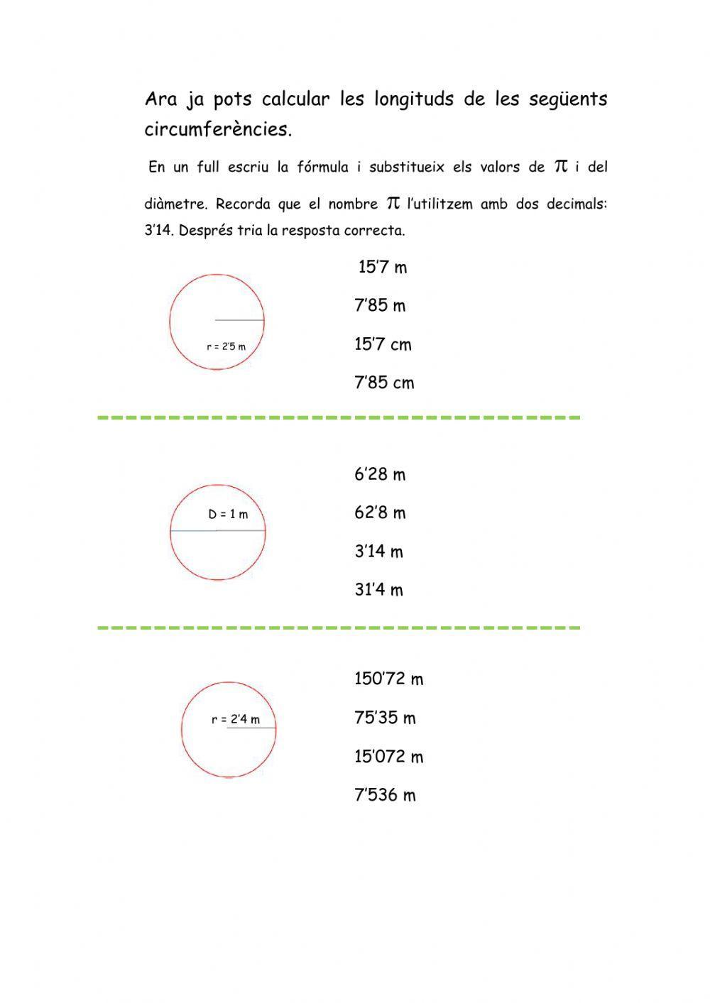 Longitud de la circumferència