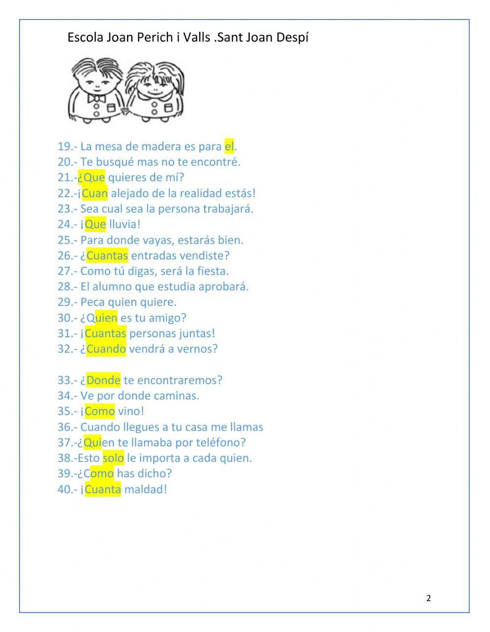 Los acentos diacríticos.