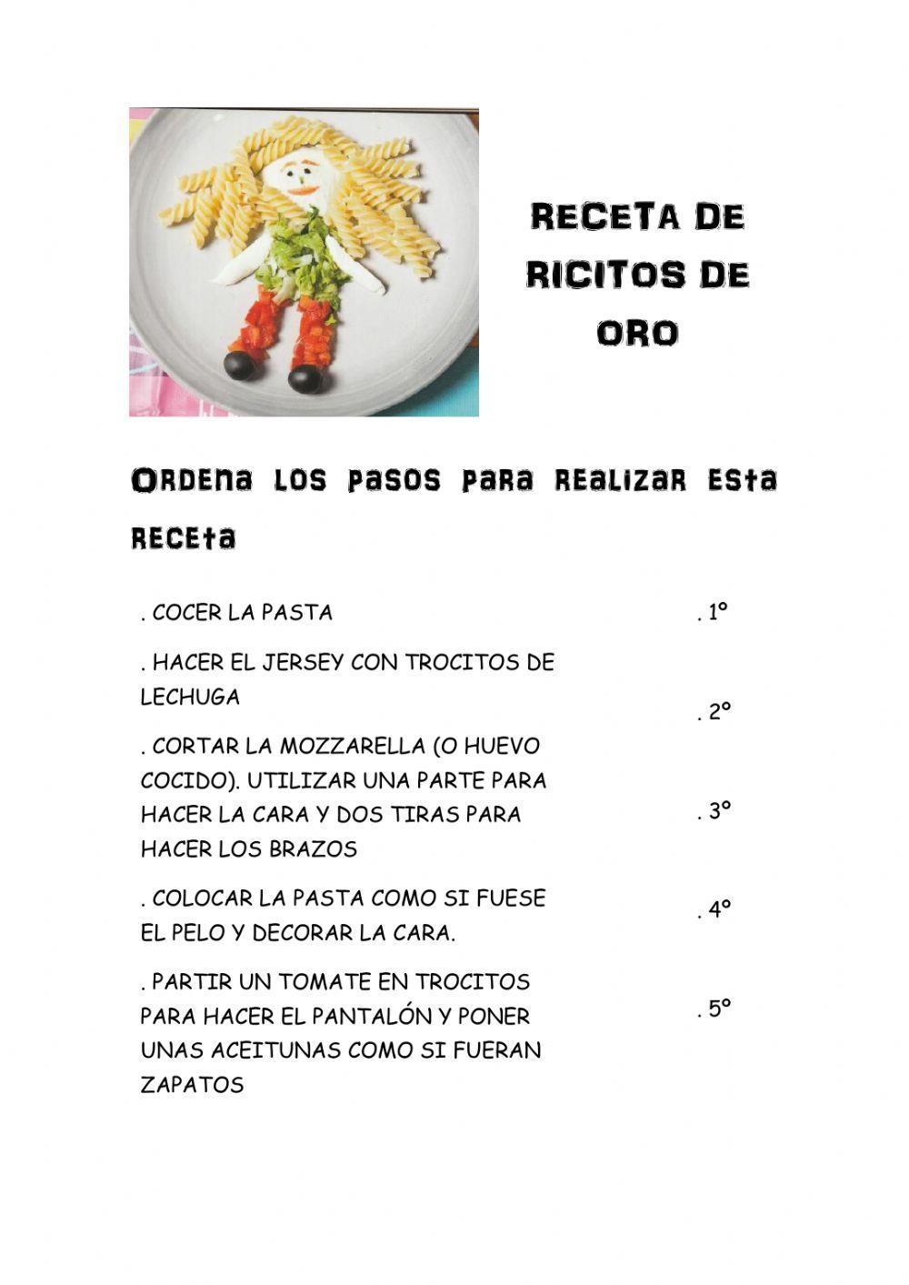 Receta Ricitos de oro