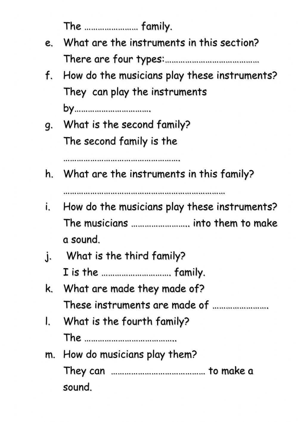 Orchestral families