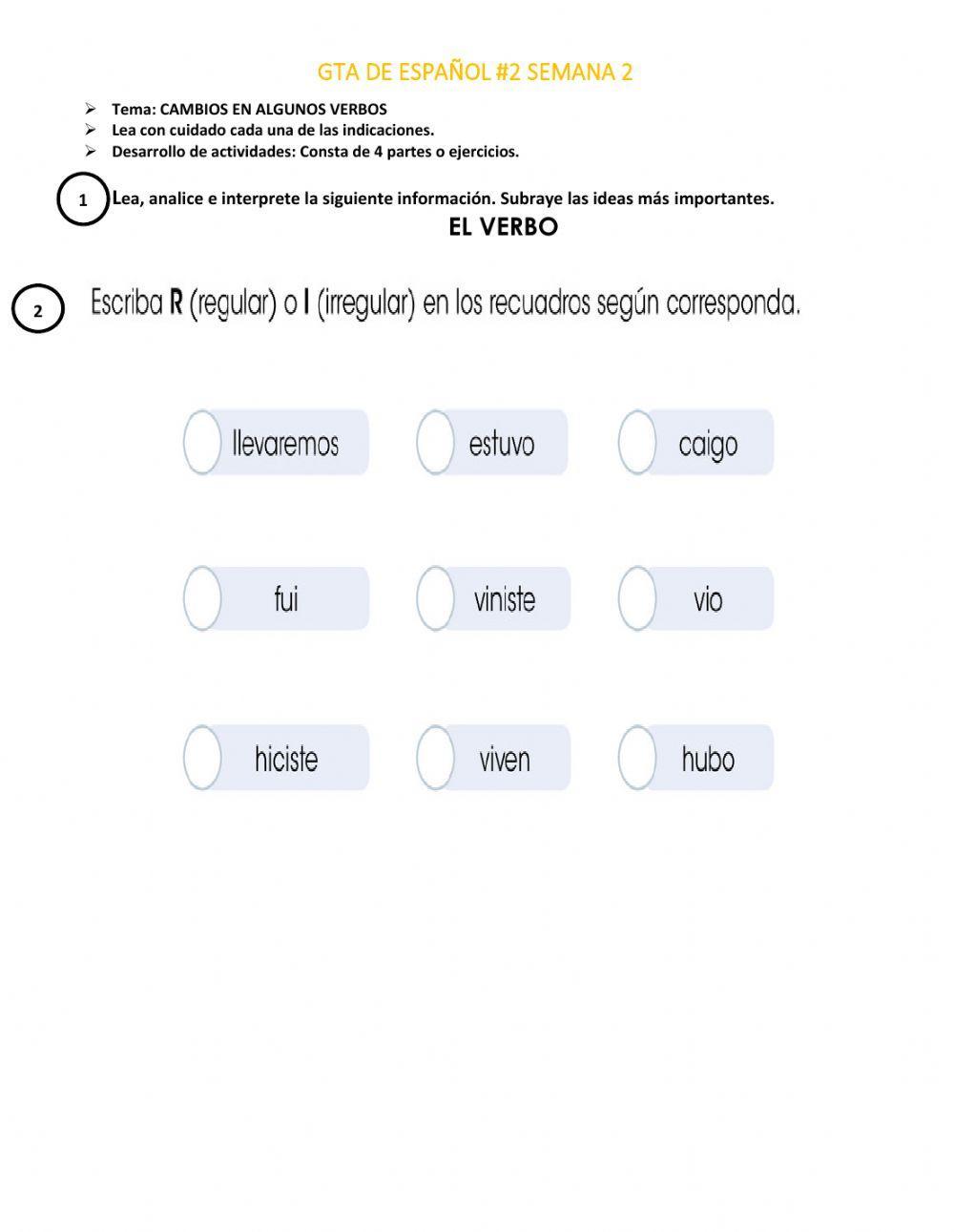 ESPAÑOL -2 SEMANA 2